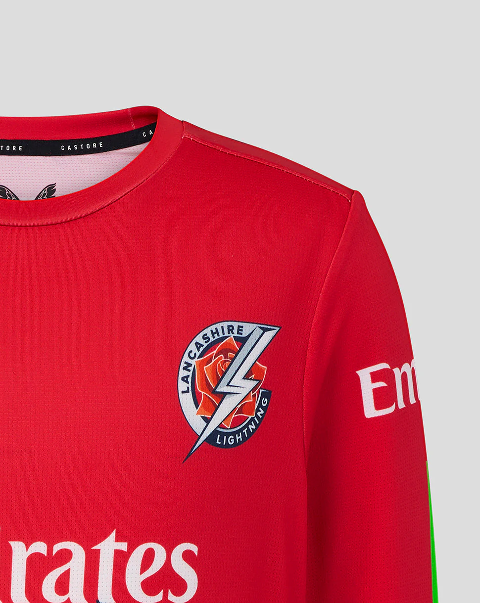 Lancashire Cricket Junior 26/27 T20 Long Sleeve Jersey - Red - Image 6