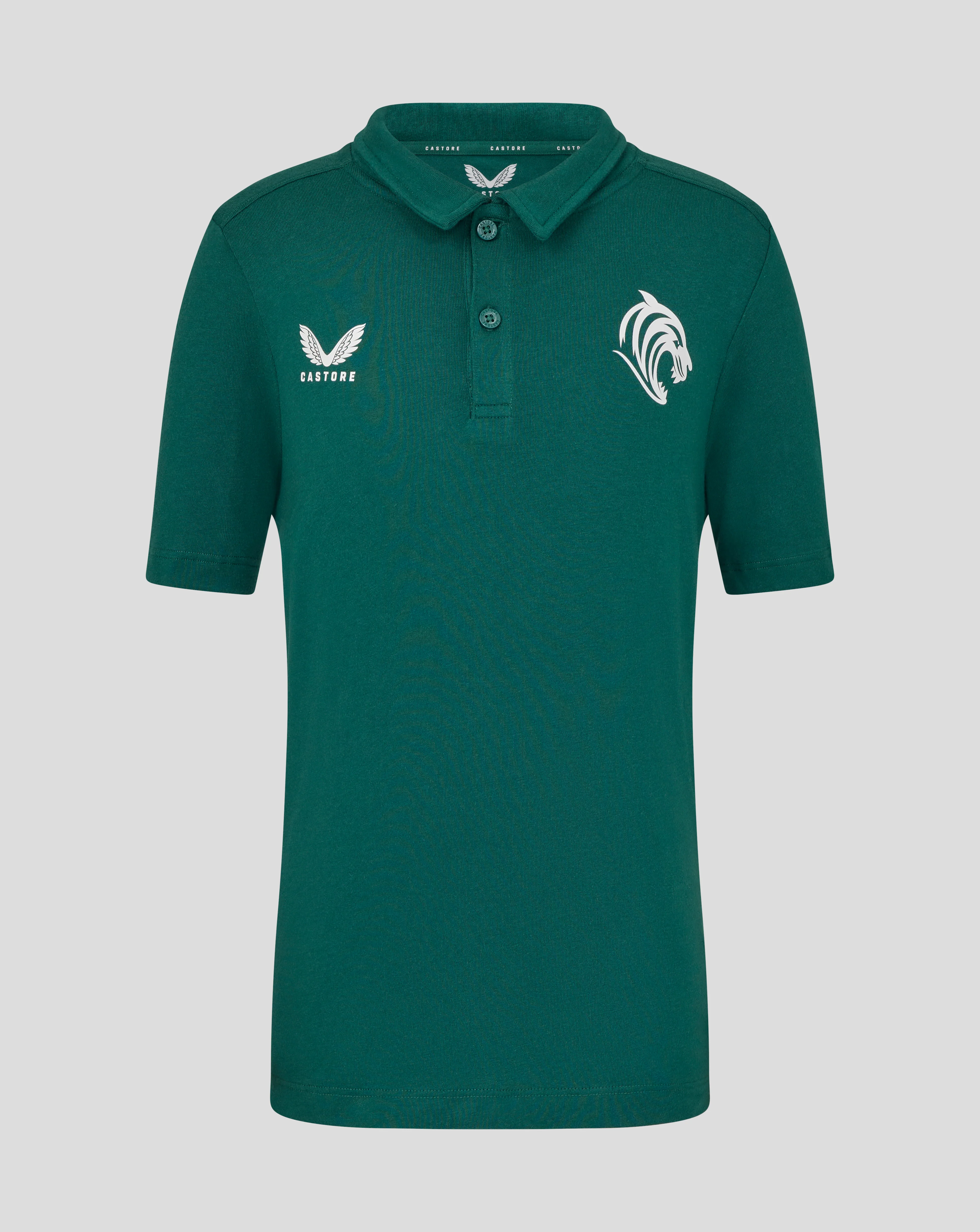 Leicester Tigers Junior 25/26 Short Sleeve Training Polo - Botanical