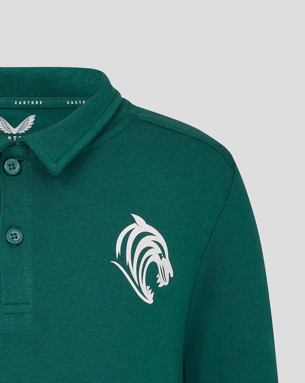 Leicester Tigers Junior 25/26 Short Sleeve Training Polo - Botanical - Image 3