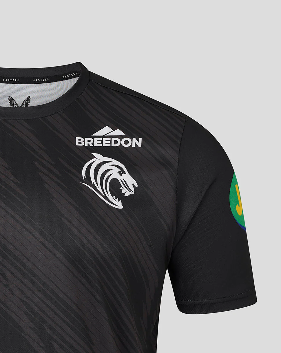 Leicester Tigers Men's 25/26 Warm Up T-Shirt - Black - Image 3