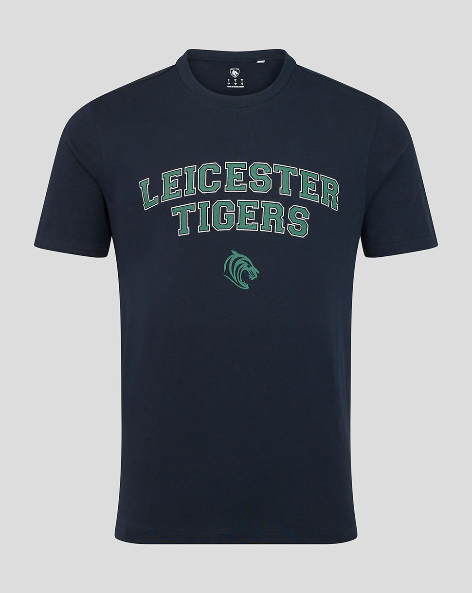 Leicester Tigers Unisex 25/26 Varsity Short Sleeve T-Shirt - Navy