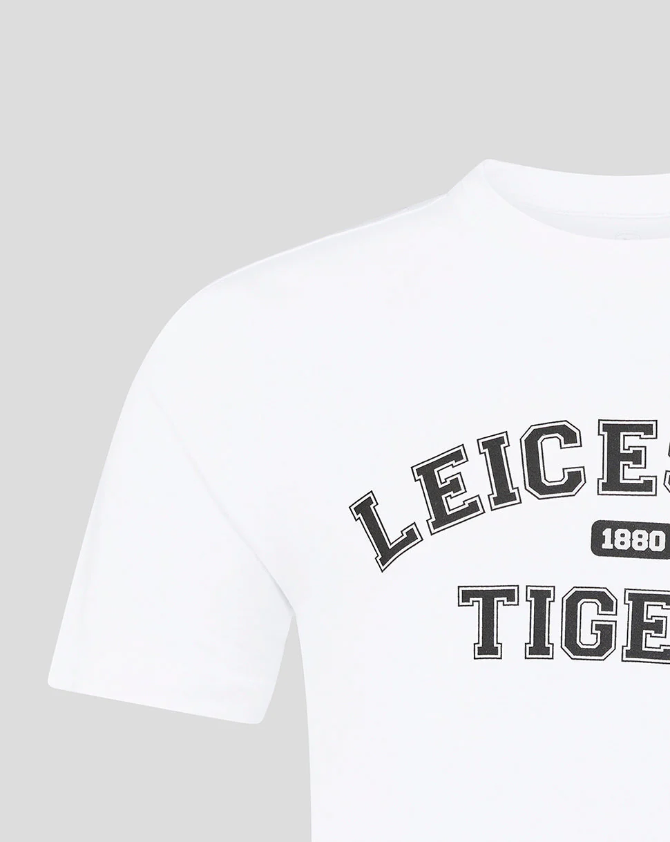 Leicester Tigers Unisex 25/26 Varsity Short Sleeve T-Shirt - White - Image 3