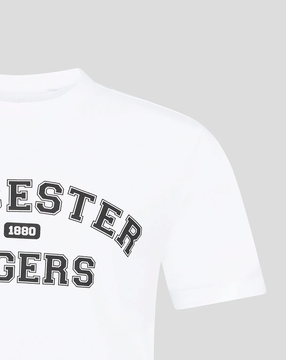 Leicester Tigers Unisex 25/26 Varsity Short Sleeve T-Shirt - White - Image 4