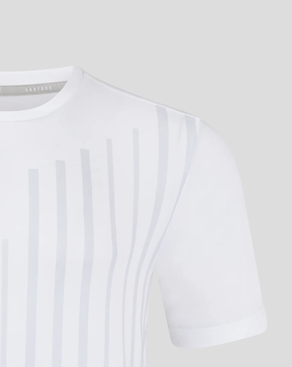 Linear Printed ss Training Tee - White/ Arctic Ice - Image 3