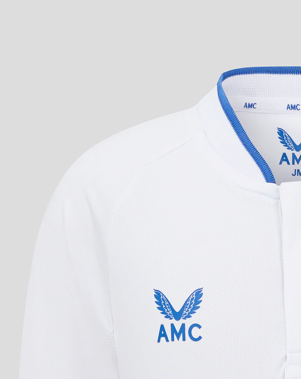 Long Sleeve Polo - White/Blue - Image 2