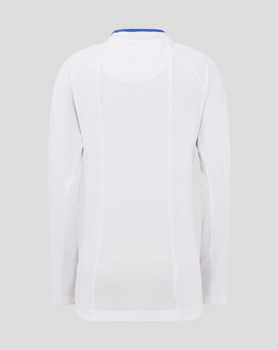 Long Sleeve Polo - White/Blue - Image 4