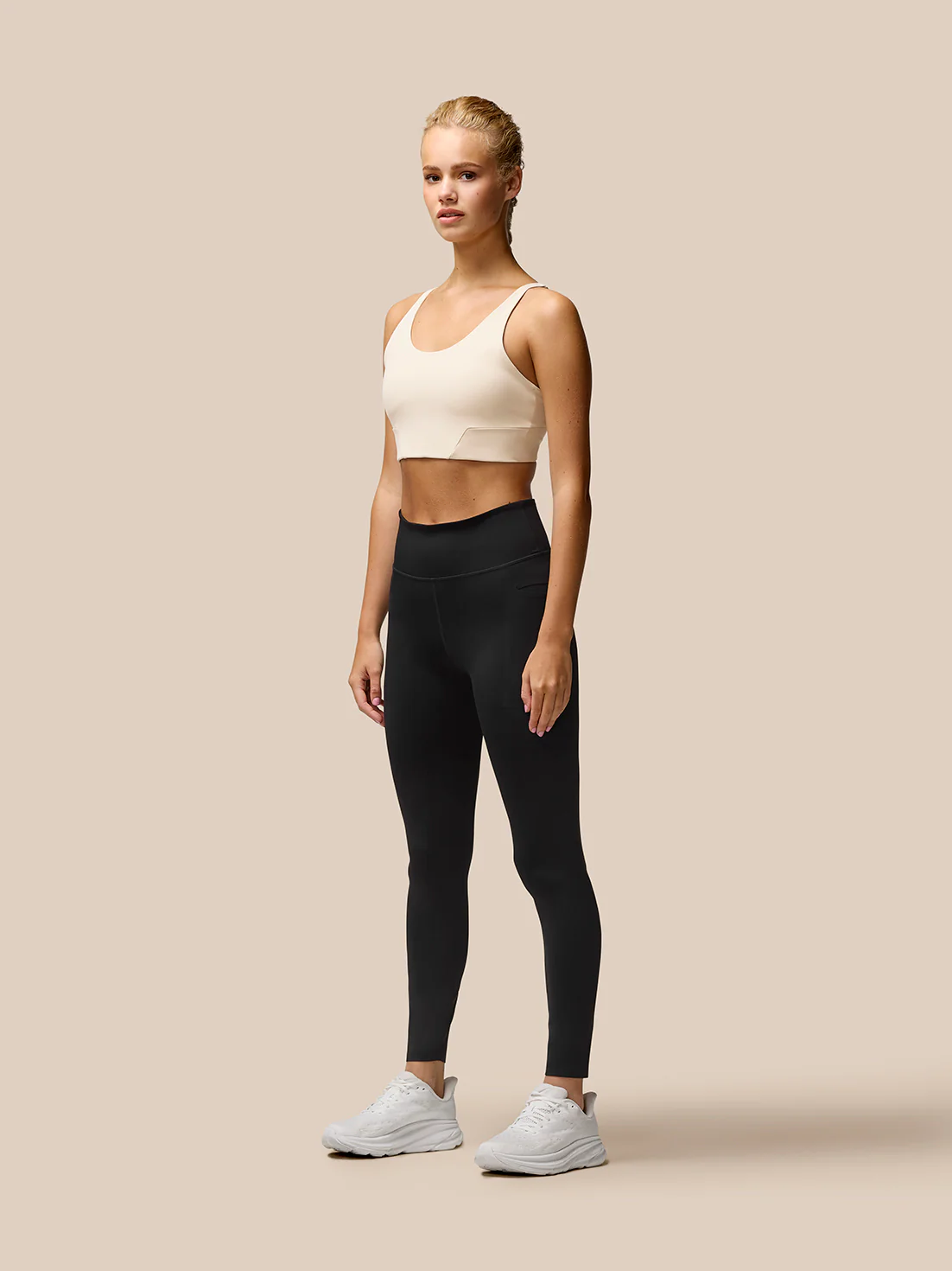 Flow Training Sports Bra - Beige - Image 3