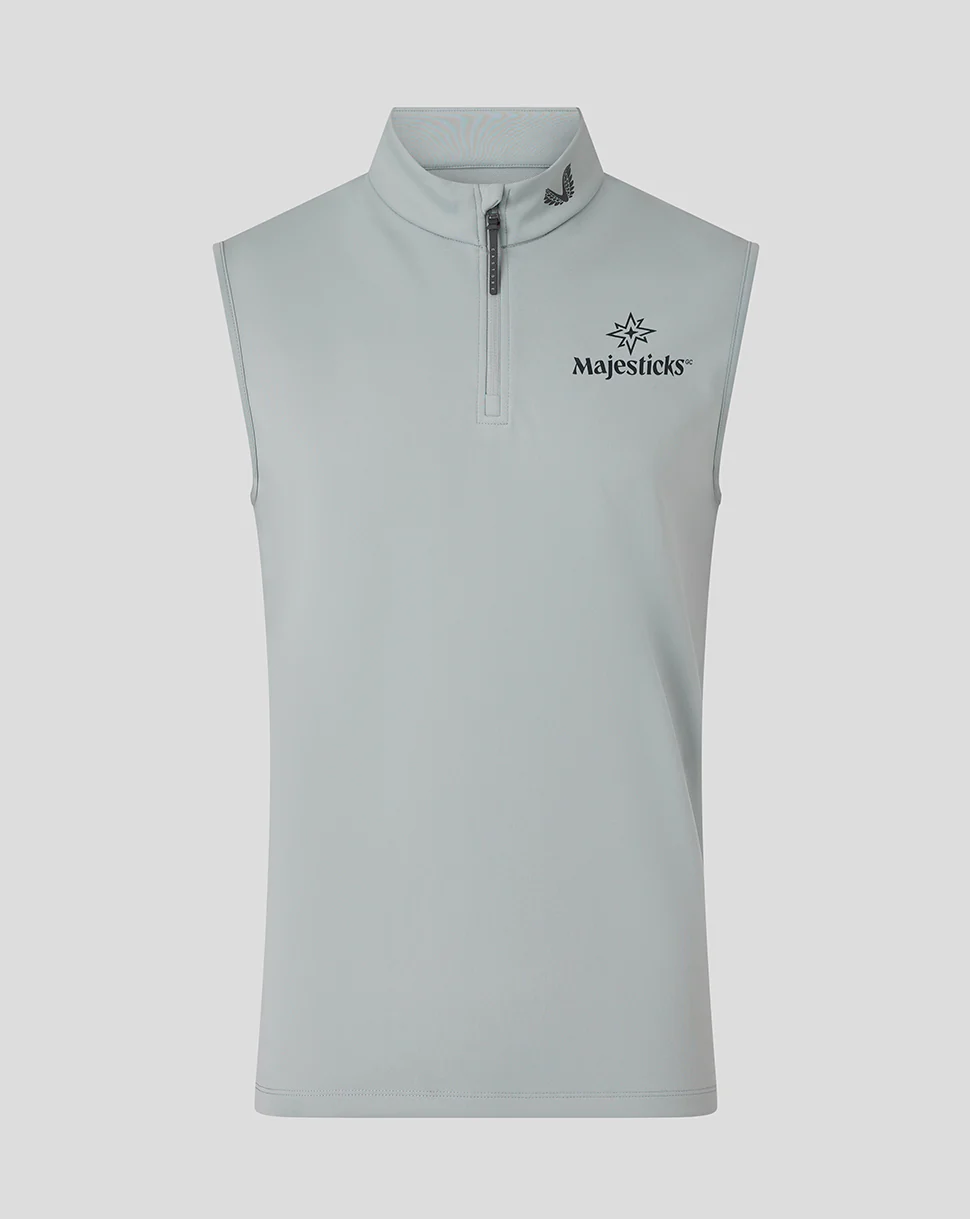 Majesticks Classic Half Zip Gilet - Grey
