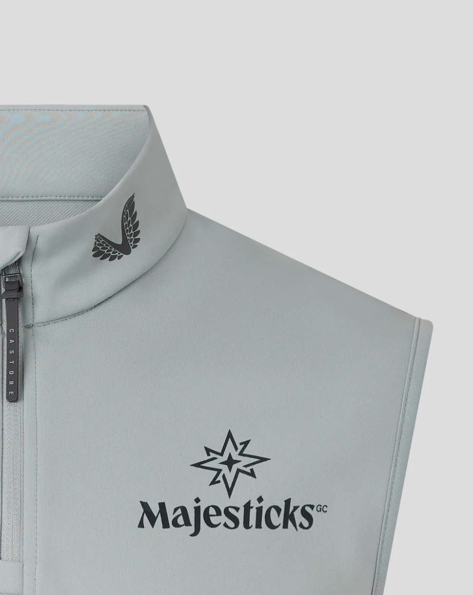 Majesticks Classic Half Zip Gilet - Grey - Image 4