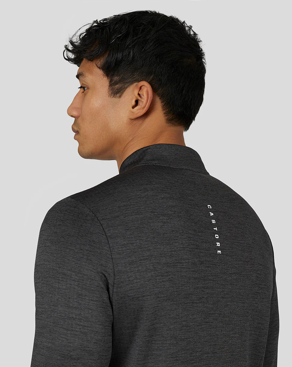 Men’s Active Long Sleeve Marl Quarter Zip - Gunmetal - Image 2