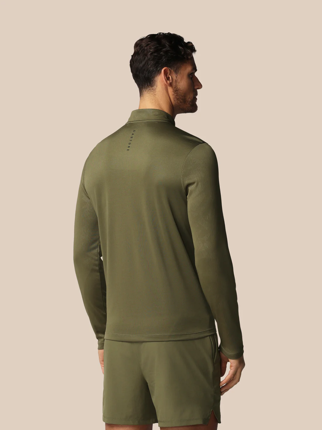 Men’s Adapt All-Over Print Quarter Zip Long Sleeve Top - Green - Image 2