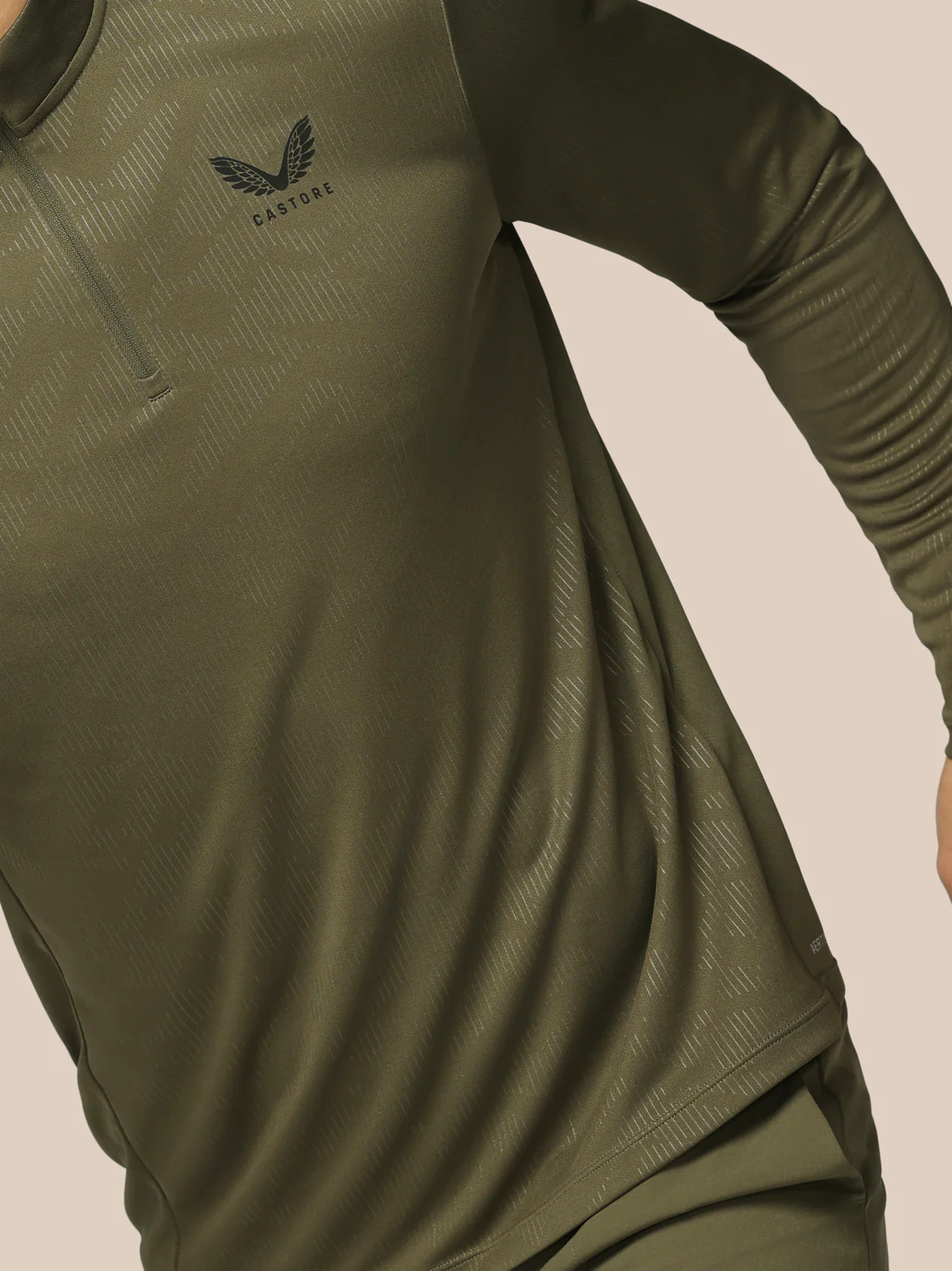 Men’s Adapt All-Over Print Quarter Zip Long Sleeve Top - Green - Image 5