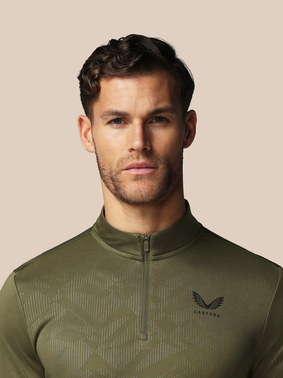 Men’s Adapt All-Over Print Quarter Zip Long Sleeve Top - Green - Image 8