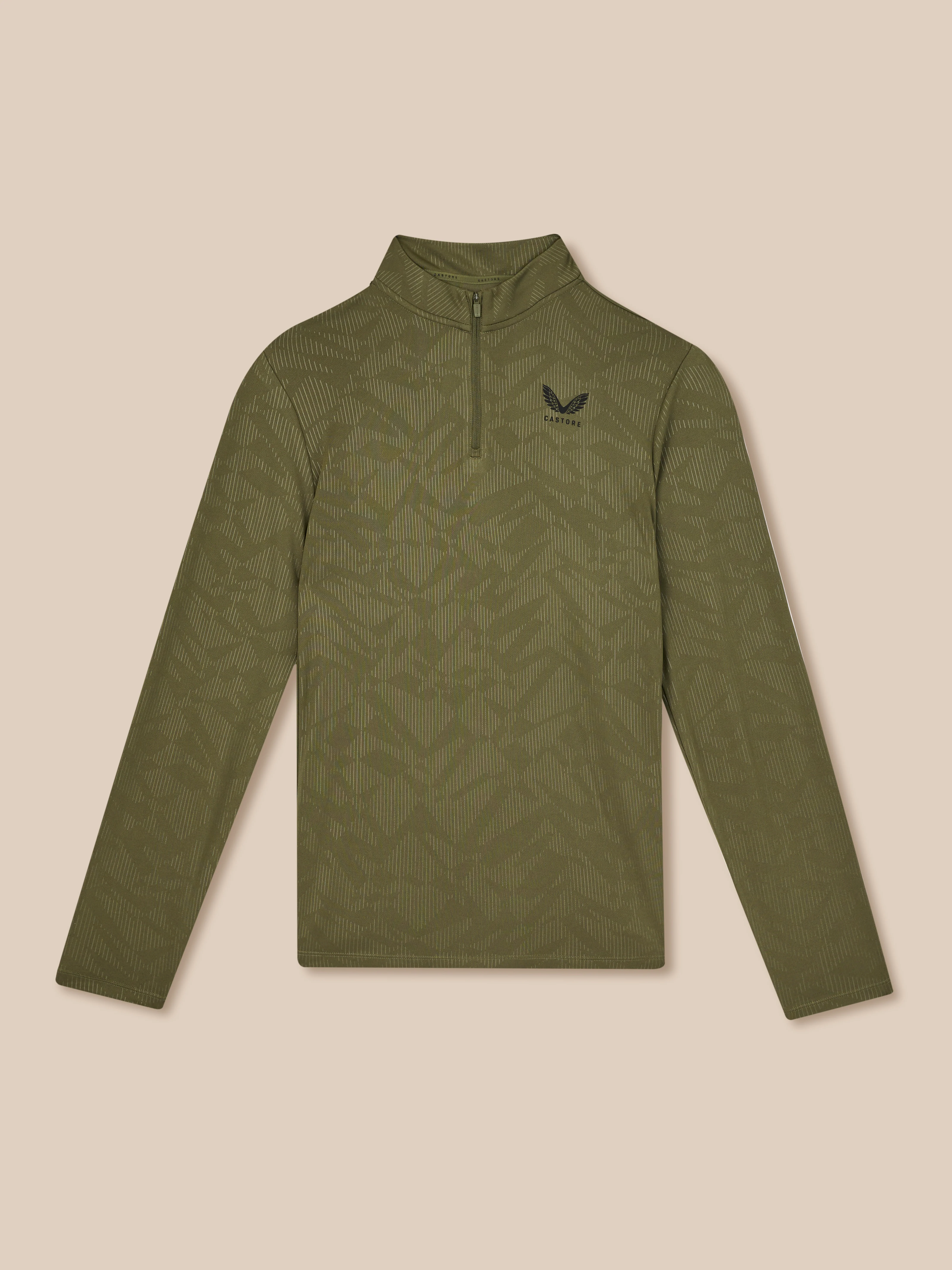 Men’s Adapt All-Over Print Quarter Zip Long Sleeve Top - Green - Image 9
