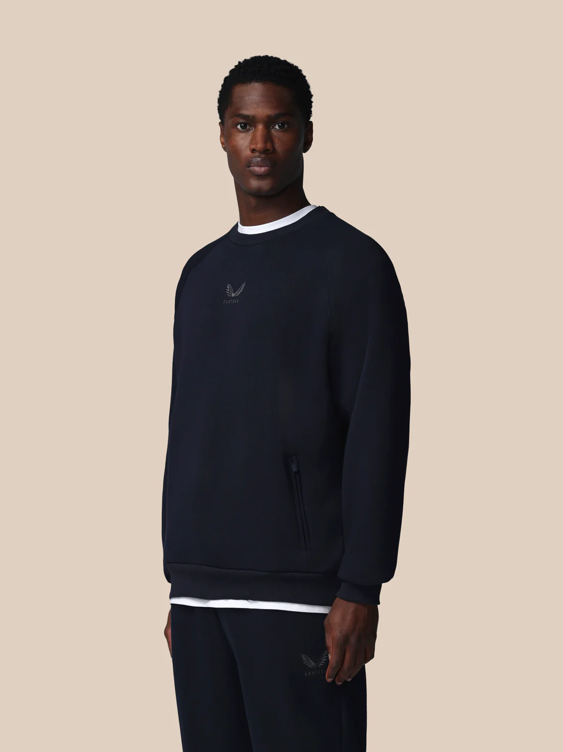 Men’s Adapt Cotton Fleece Long Sleeve Sweatshirt - Navy - Image 6