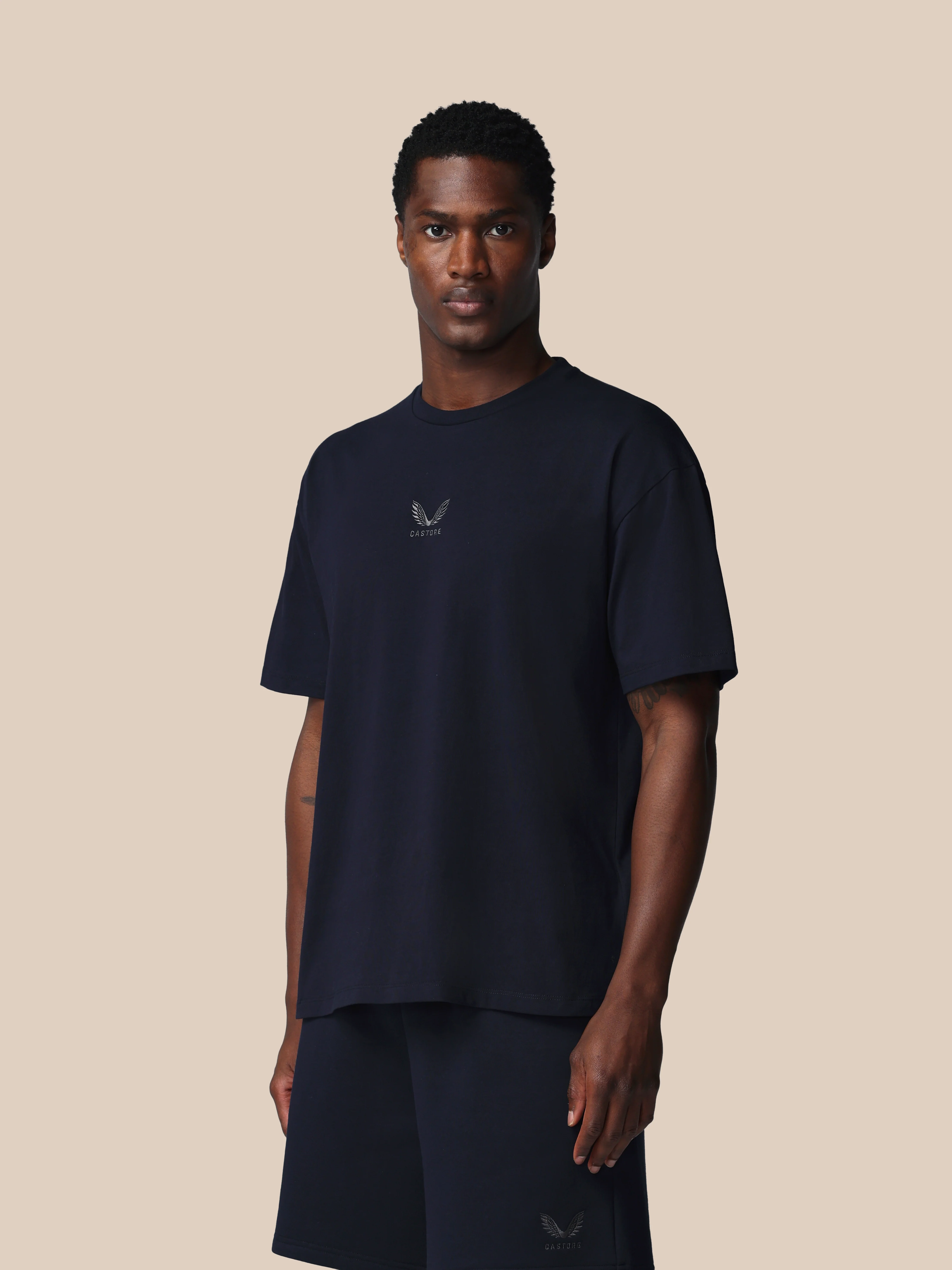 Men’s Adapt Cotton Short Sleeve Loose Fit T-Shirt - Navy - Image 4