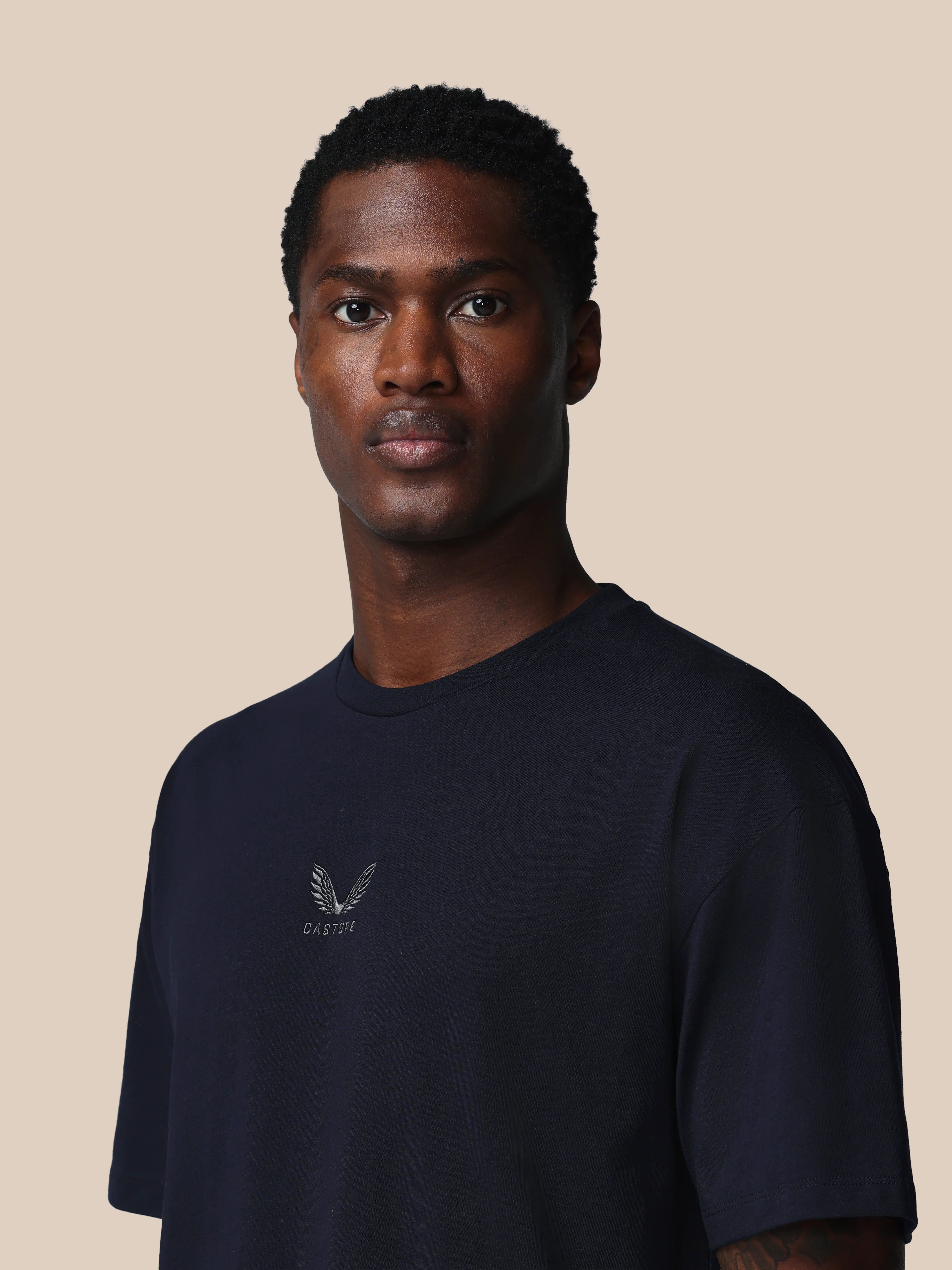 Men’s Adapt Cotton Short Sleeve Loose Fit T-Shirt - Navy - Image 5