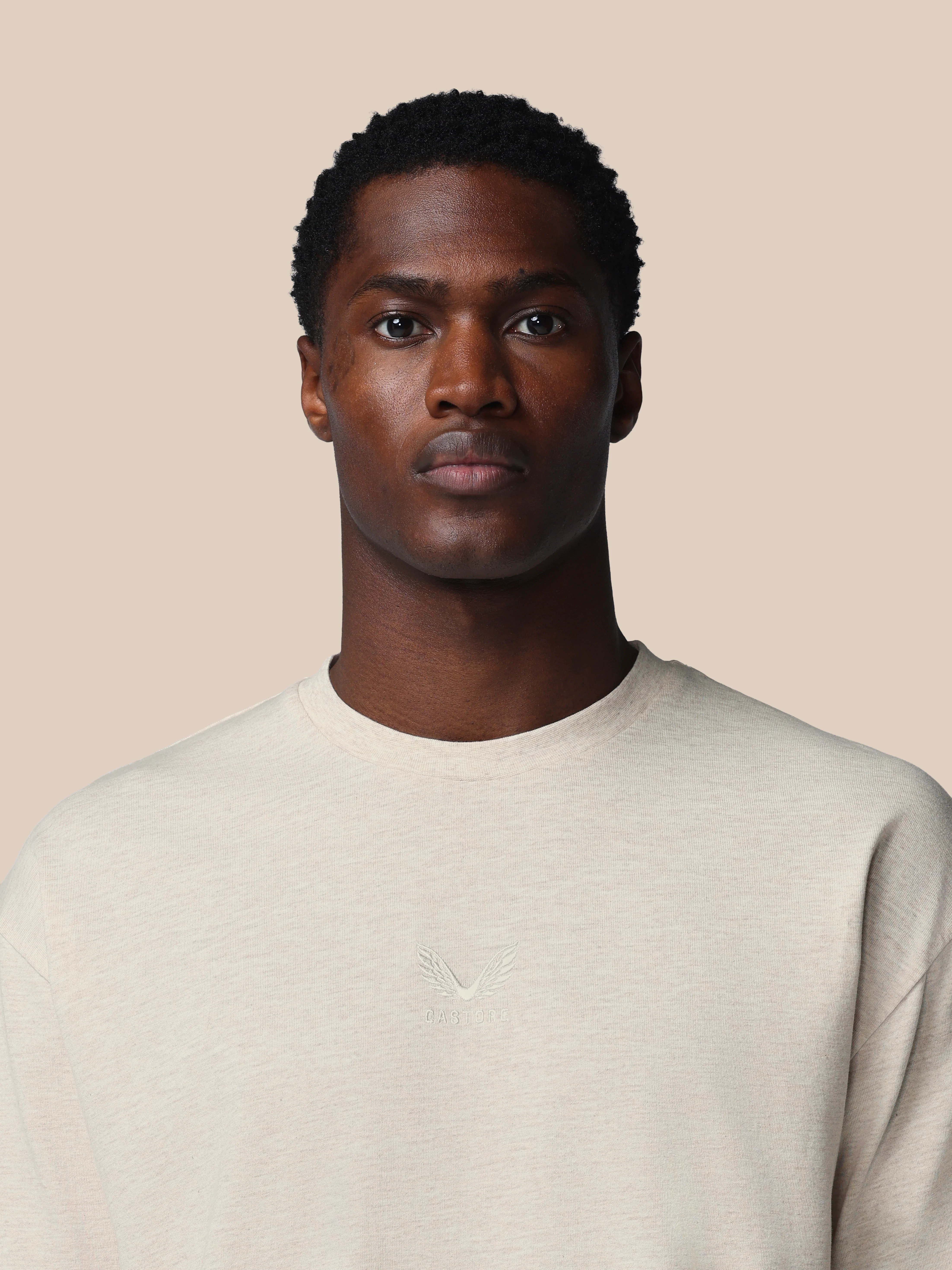Men’s Adapt Cotton Short Sleeve Loose Fit T-Shirt - Cream - Image 5