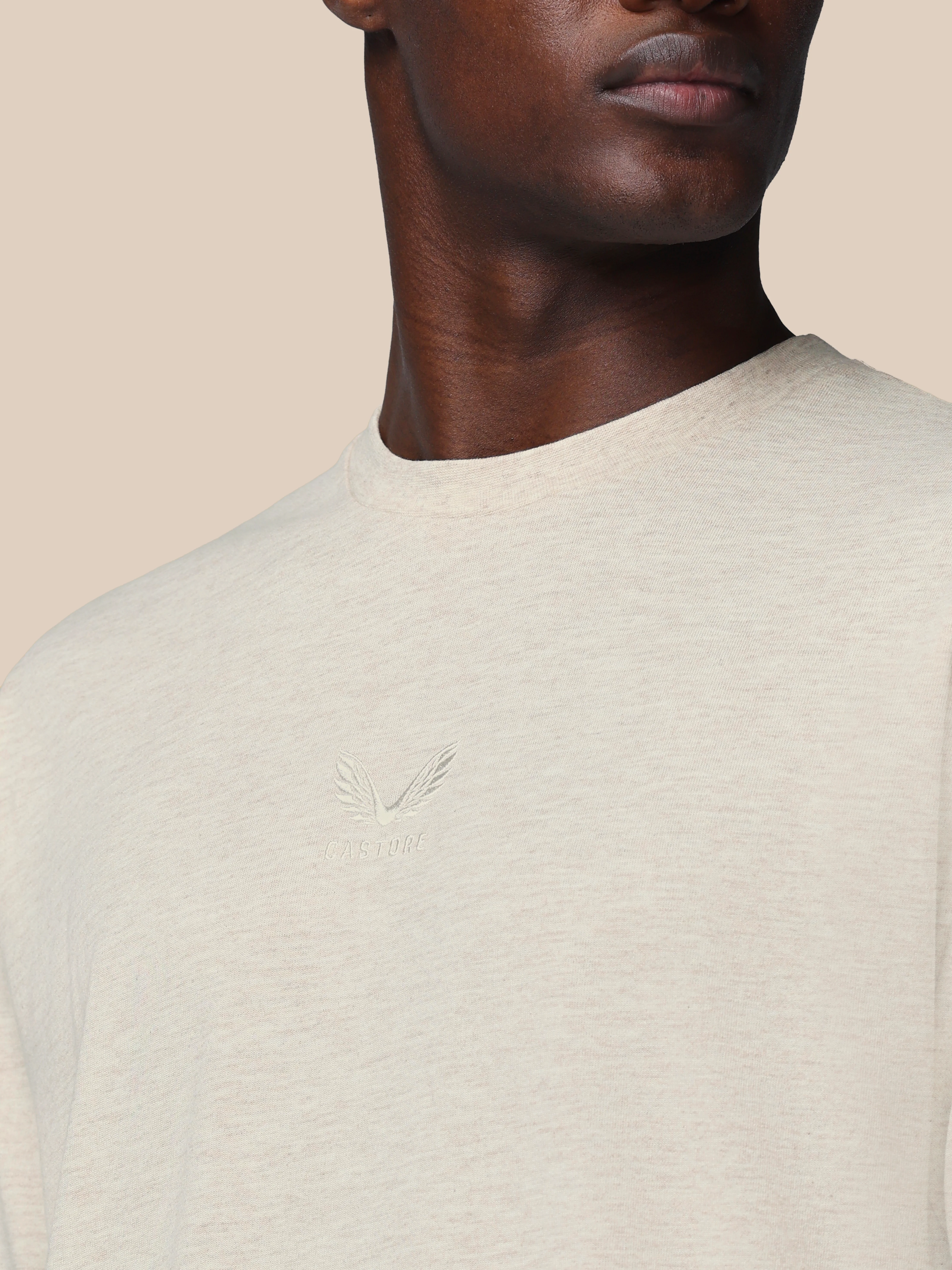 Men’s Adapt Cotton Short Sleeve Loose Fit T-Shirt - Cream - Image 6