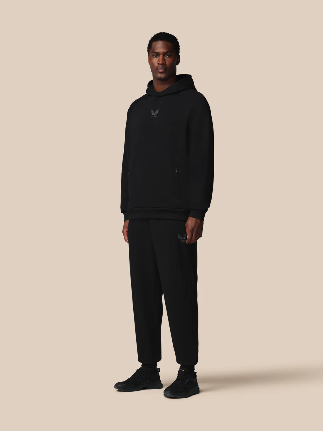 Men’s Adapt Long Sleeve Cotton Fleece Hoodie - Black - Image 3