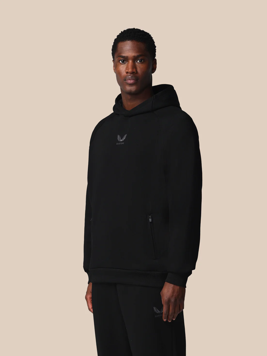 Men’s Adapt Long Sleeve Cotton Fleece Hoodie - Black - Image 5