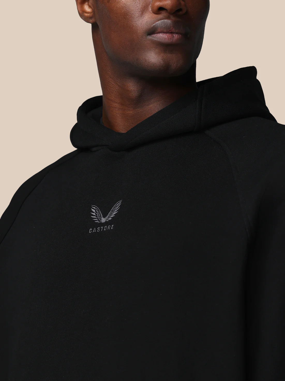 Men’s Adapt Long Sleeve Cotton Fleece Hoodie - Black - Image 6