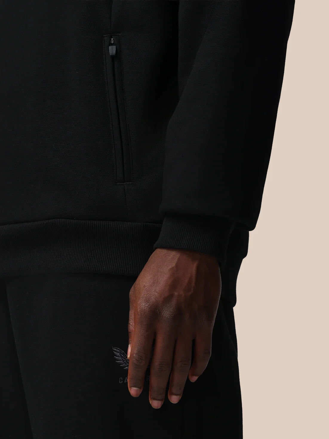 Men’s Adapt Long Sleeve Cotton Fleece Hoodie - Black - Image 7
