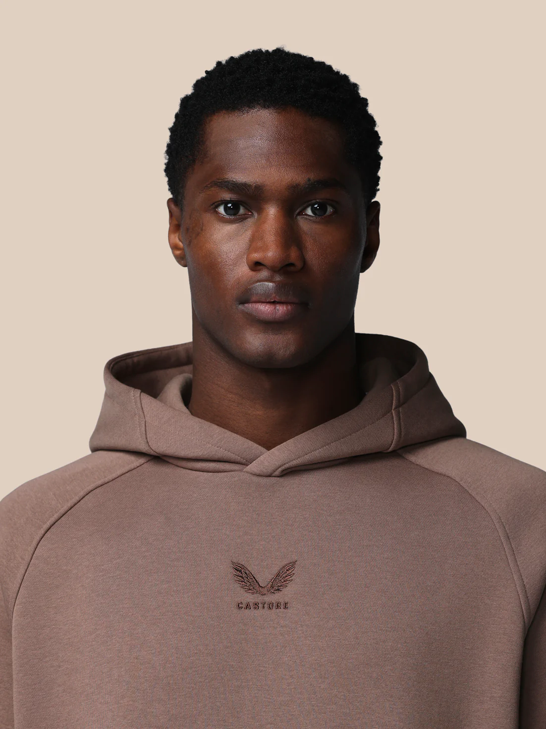 Men’s Adapt Long Sleeve Cotton Fleece Hoodie - Deep Taupe - Image 4