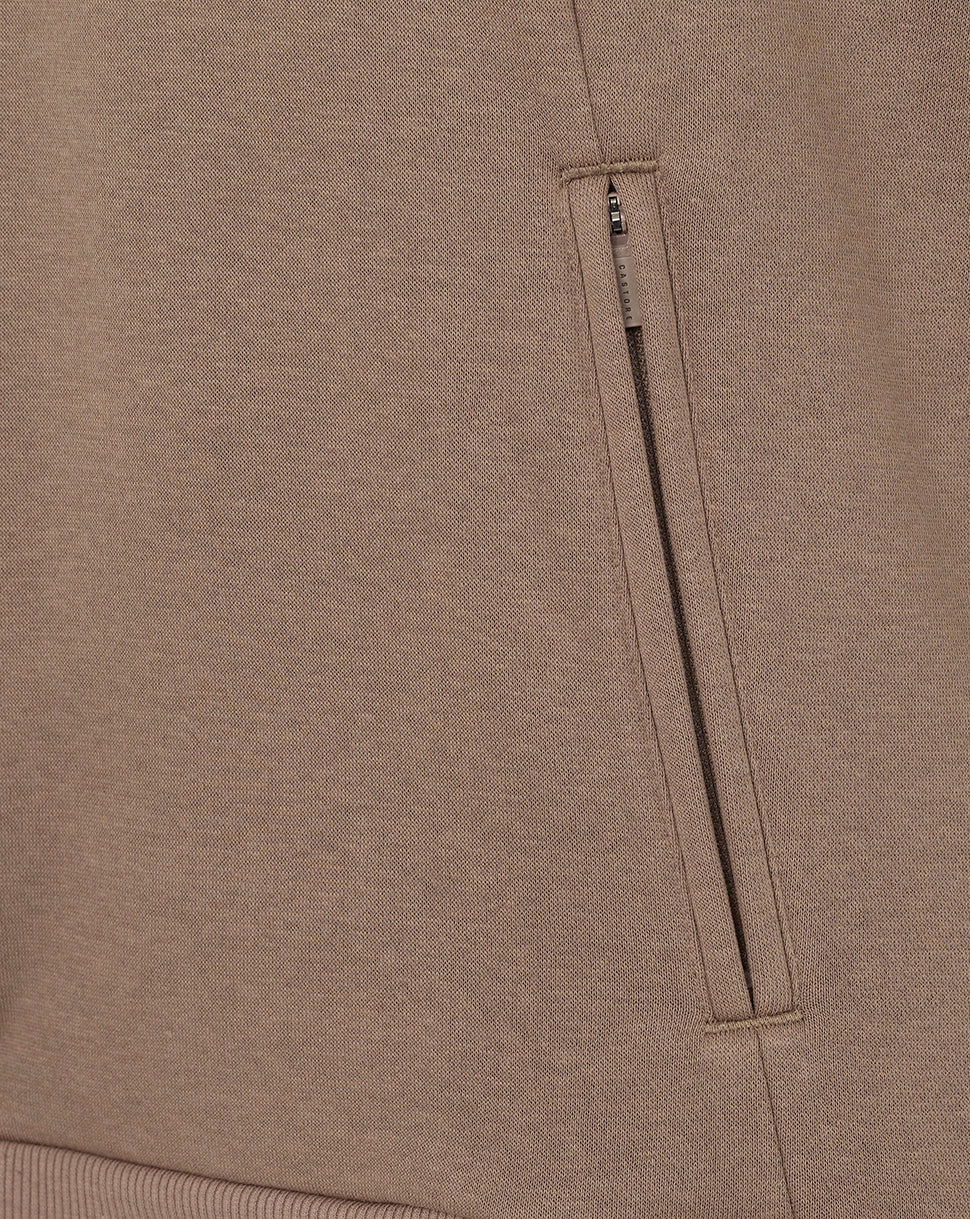 Men’s Adapt Long Sleeve Cotton Fleece Hoodie - Deep Taupe - Image 7