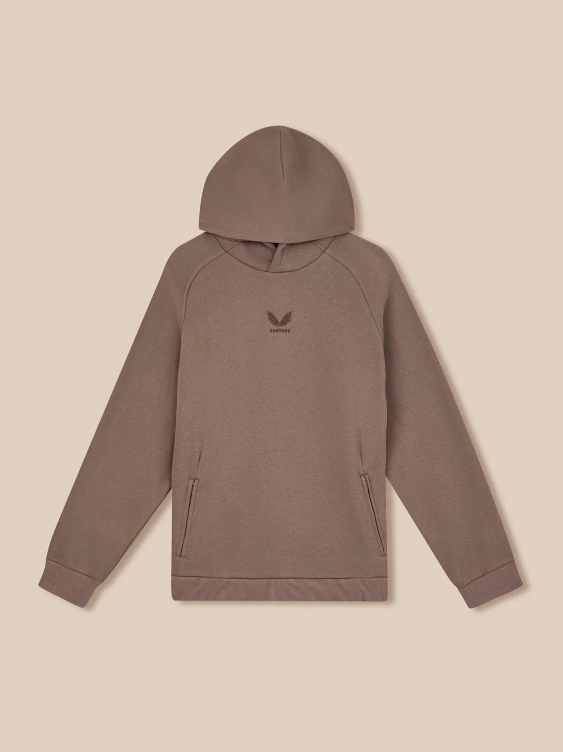 Men’s Adapt Long Sleeve Cotton Fleece Hoodie - Deep Taupe - Image 8