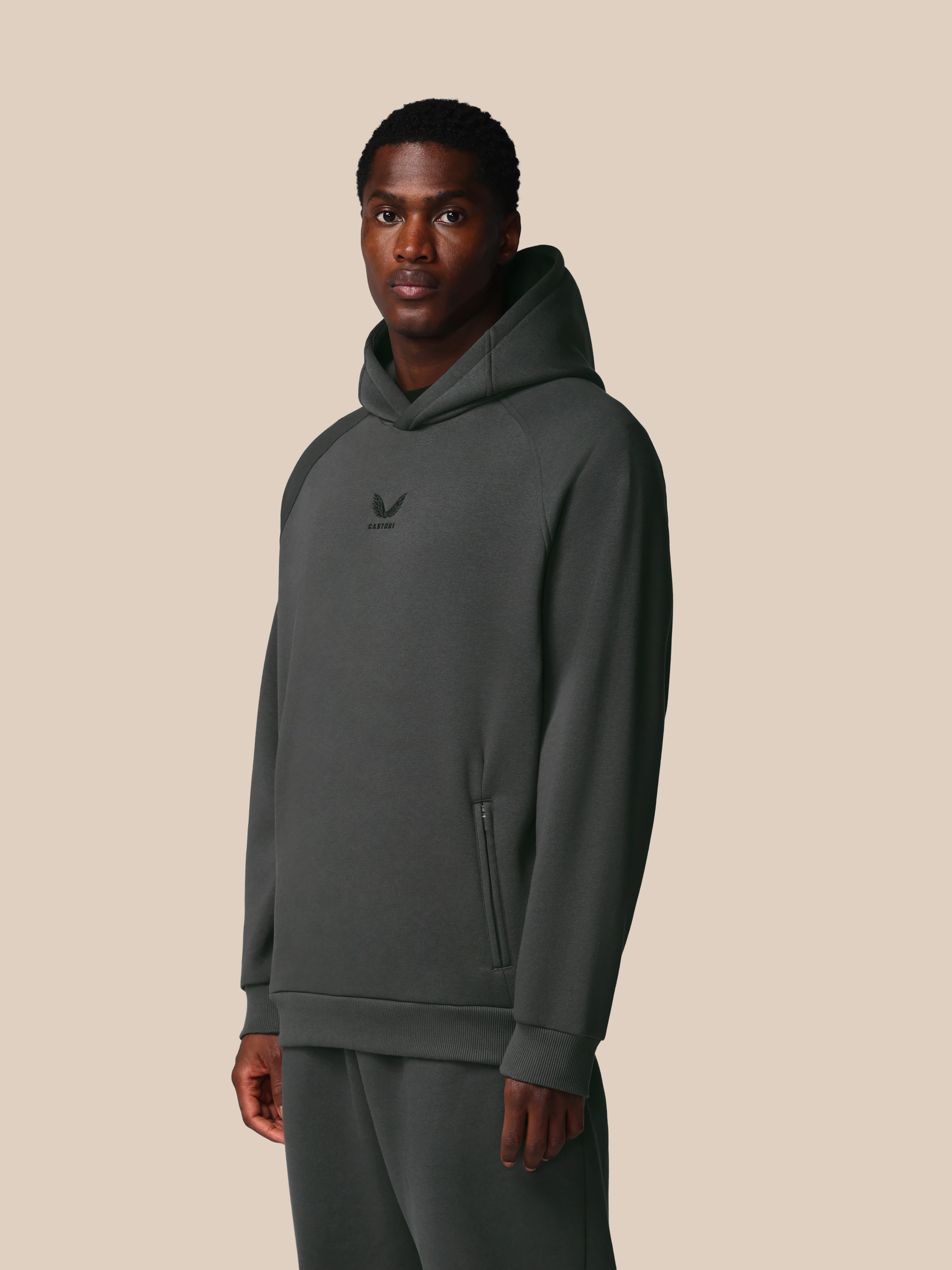 Men’s Adapt Long Sleeve Cotton Fleece Hoodie - Gunmetal - Image 3