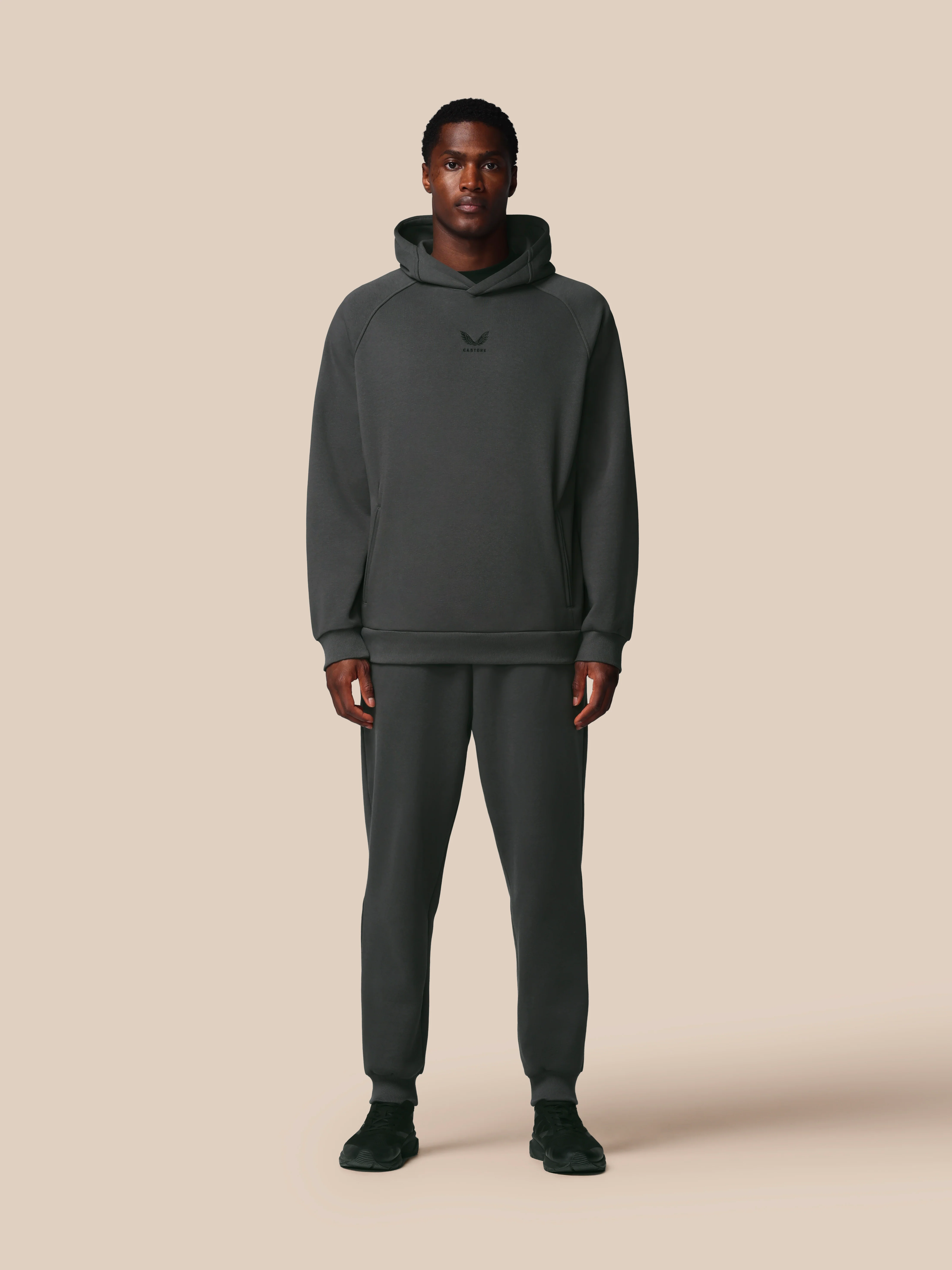 Men’s Adapt Long Sleeve Cotton Fleece Hoodie - Gunmetal - Image 4