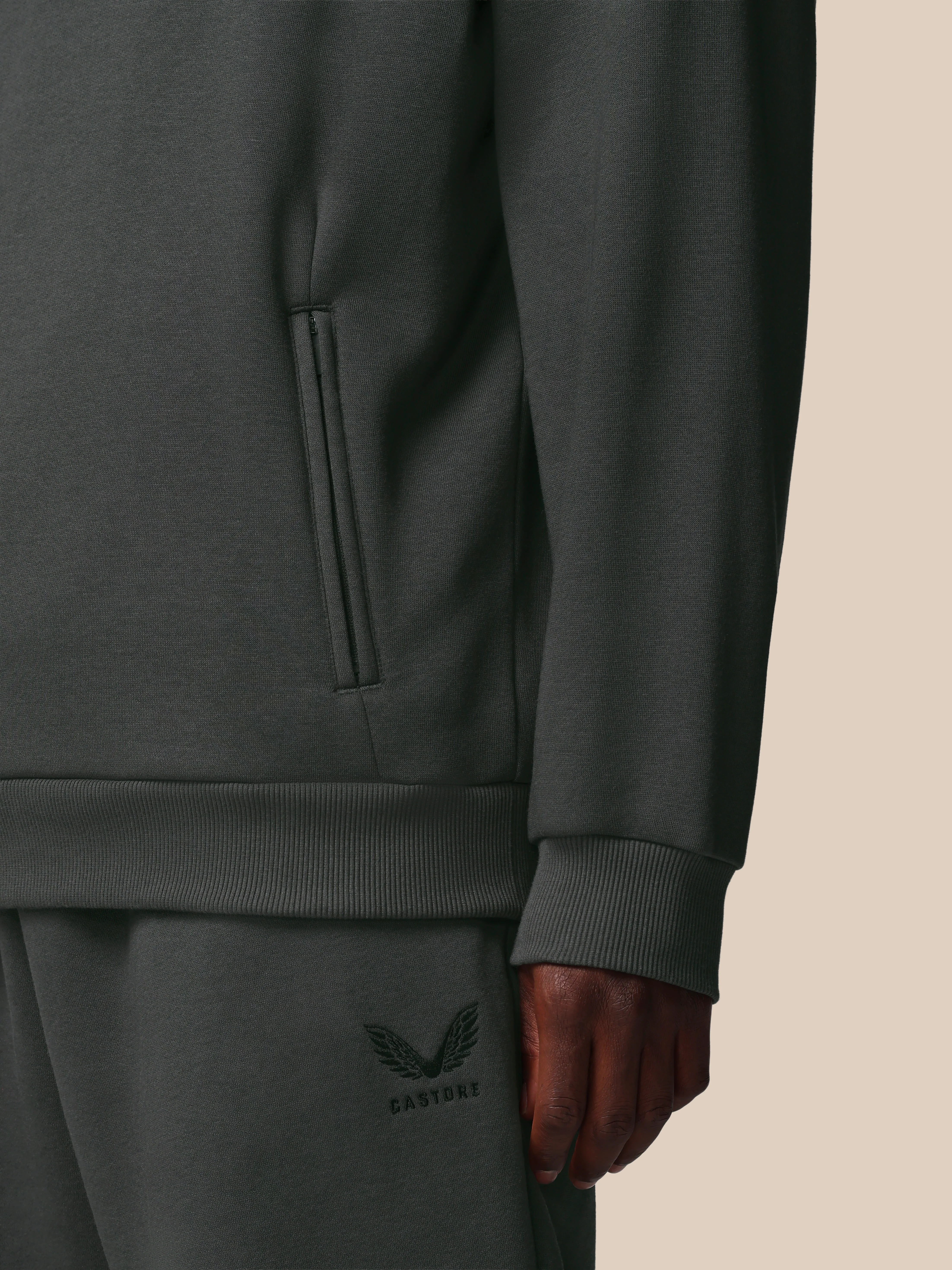 Men’s Adapt Long Sleeve Cotton Fleece Hoodie - Gunmetal - Image 8