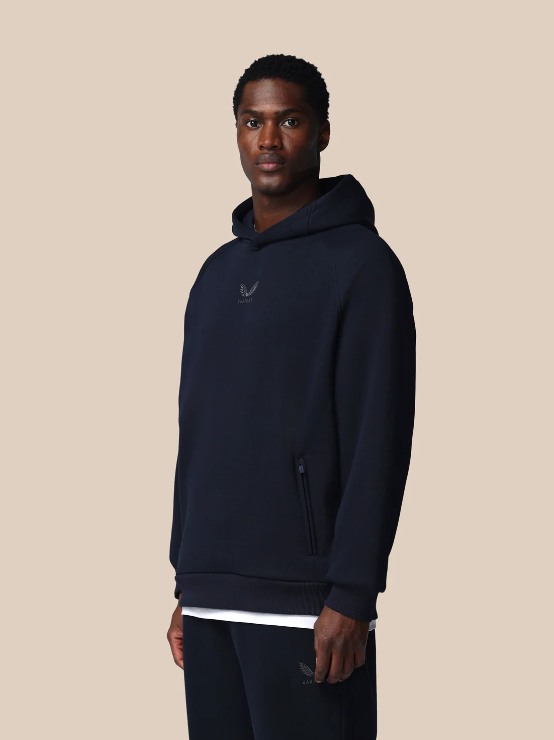 Men’s Adapt Long Sleeve Cotton Fleece Hoodie - Navy - Image 3