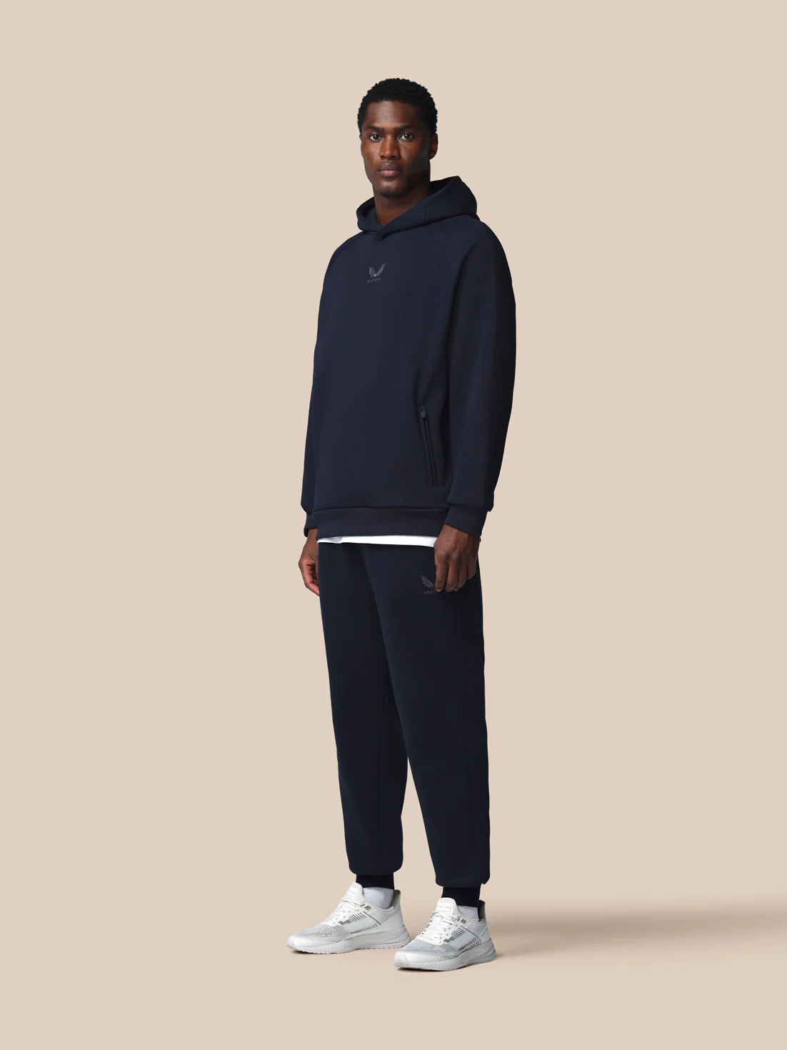 Men’s Adapt Long Sleeve Cotton Fleece Hoodie - Navy - Image 4