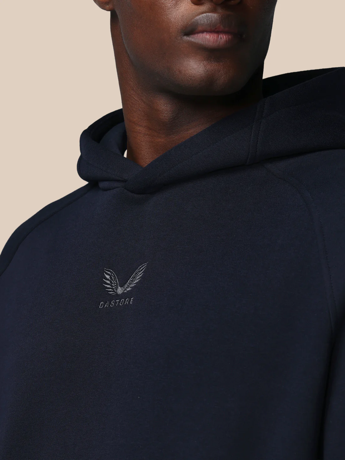 Men’s Adapt Long Sleeve Cotton Fleece Hoodie - Navy - Image 6