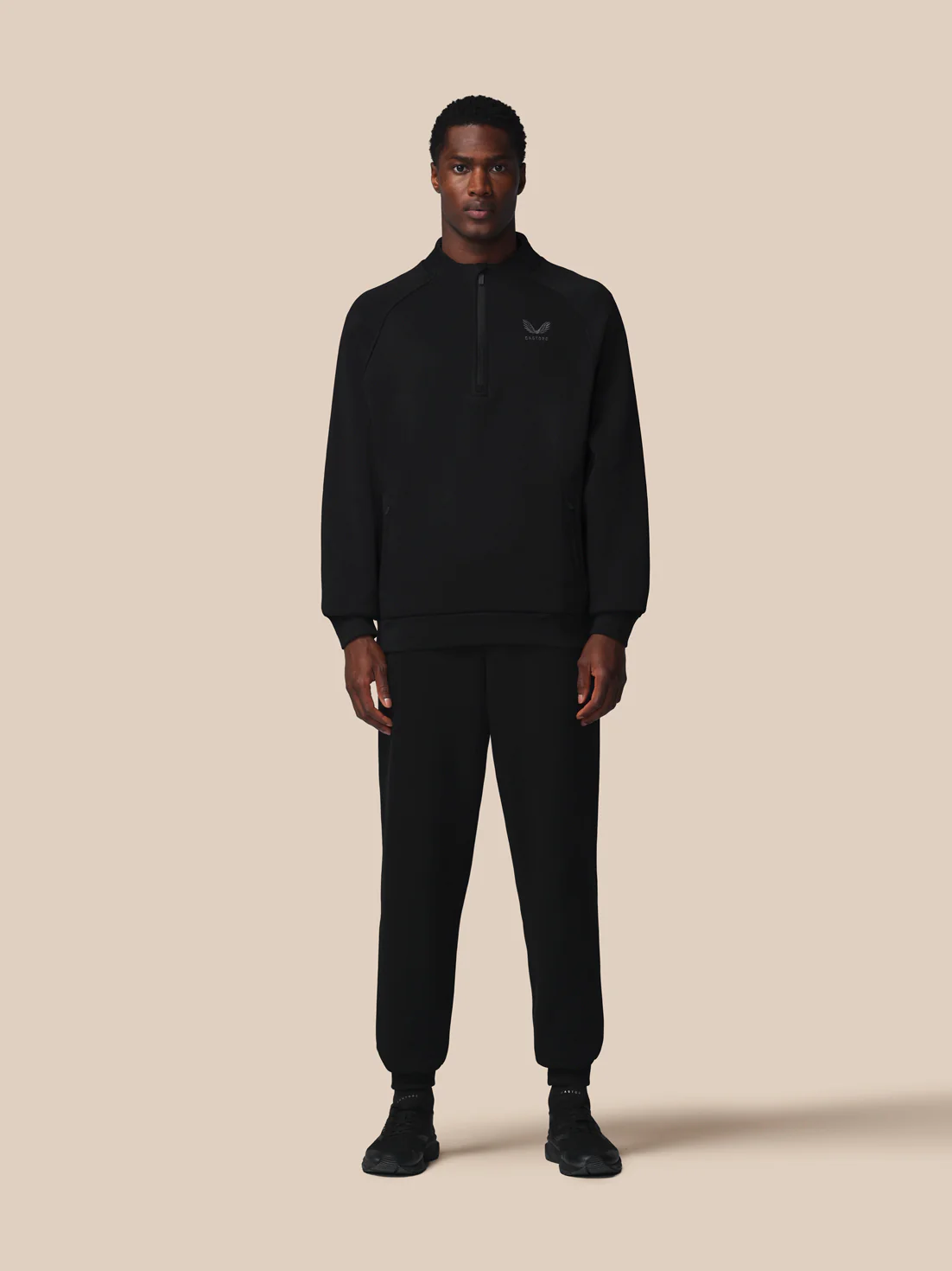Men’s Adapt Cotton Fleece Quarter Zip Sweatshirt - Black - Image 3