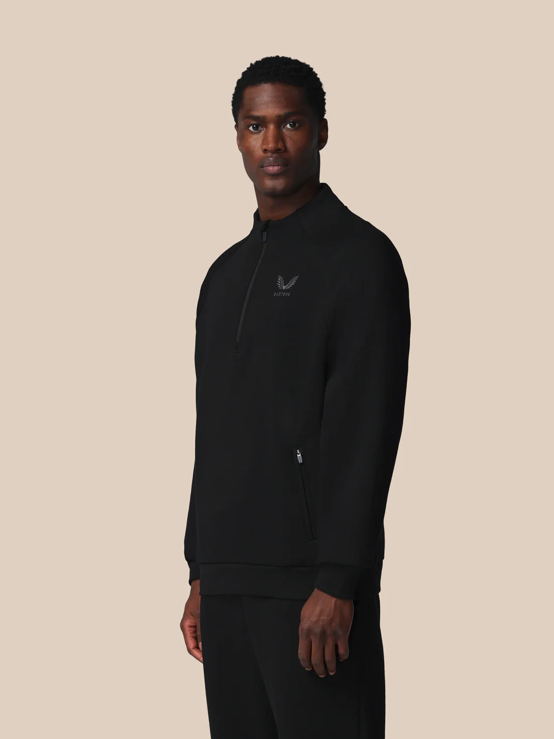 Men’s Adapt Cotton Fleece Quarter Zip Sweatshirt - Black - Image 5