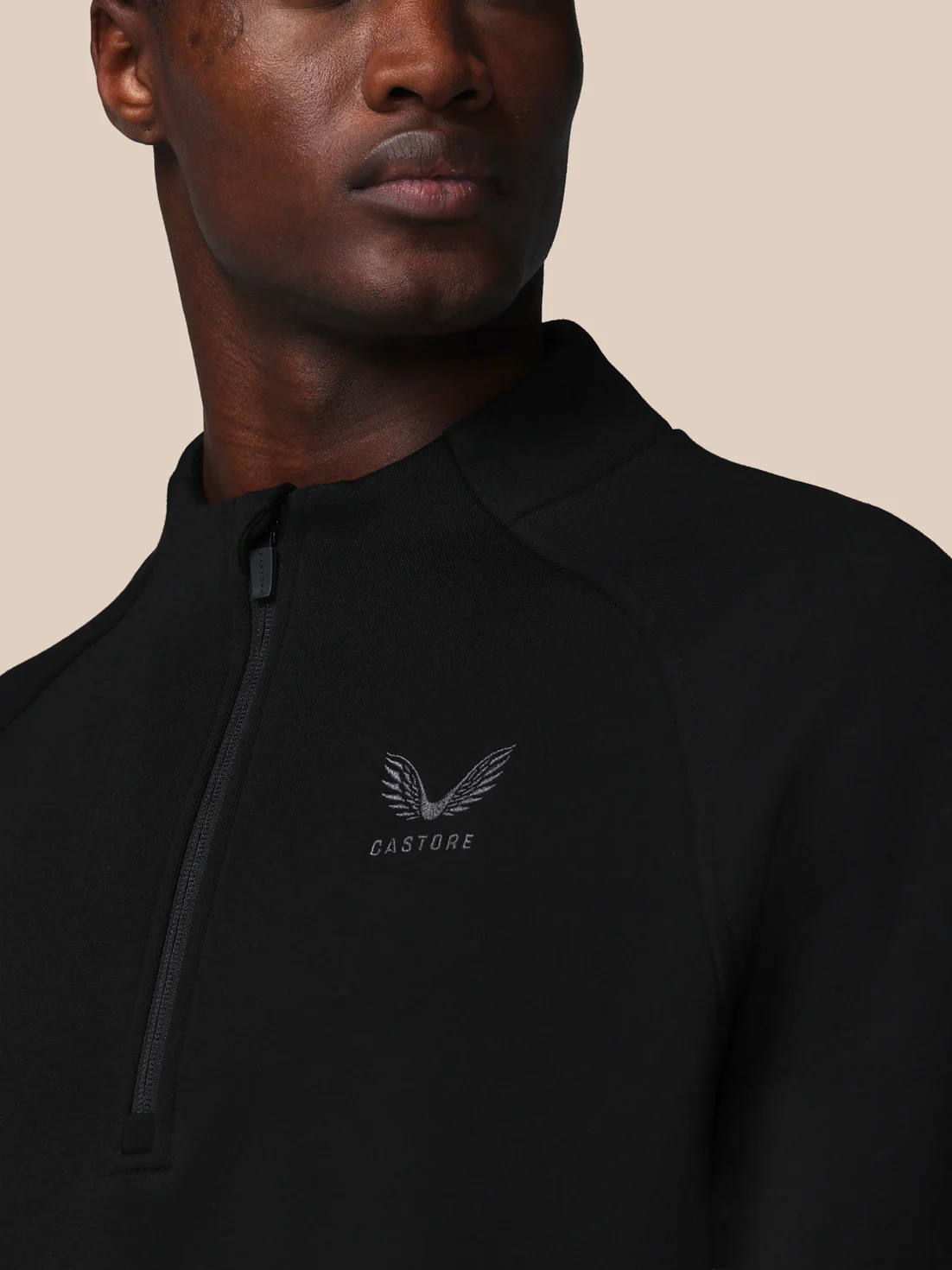 Men’s Adapt Cotton Fleece Quarter Zip Sweatshirt - Black - Image 6