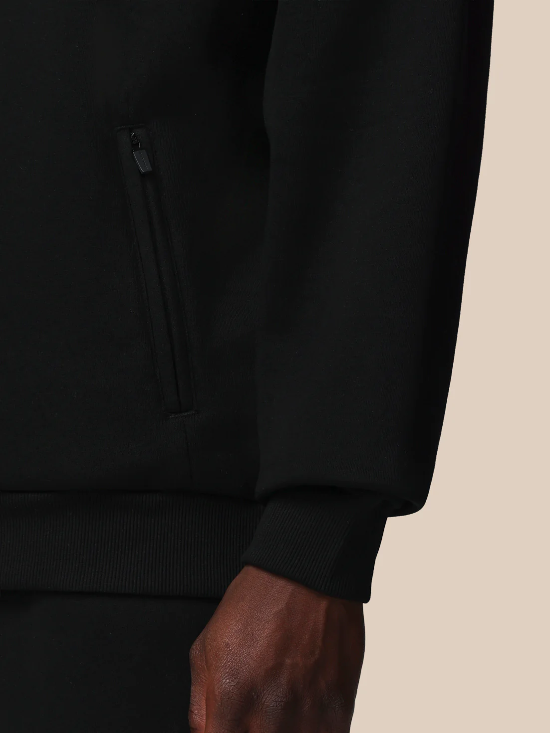 Men’s Adapt Cotton Fleece Quarter Zip Sweatshirt - Black - Image 7