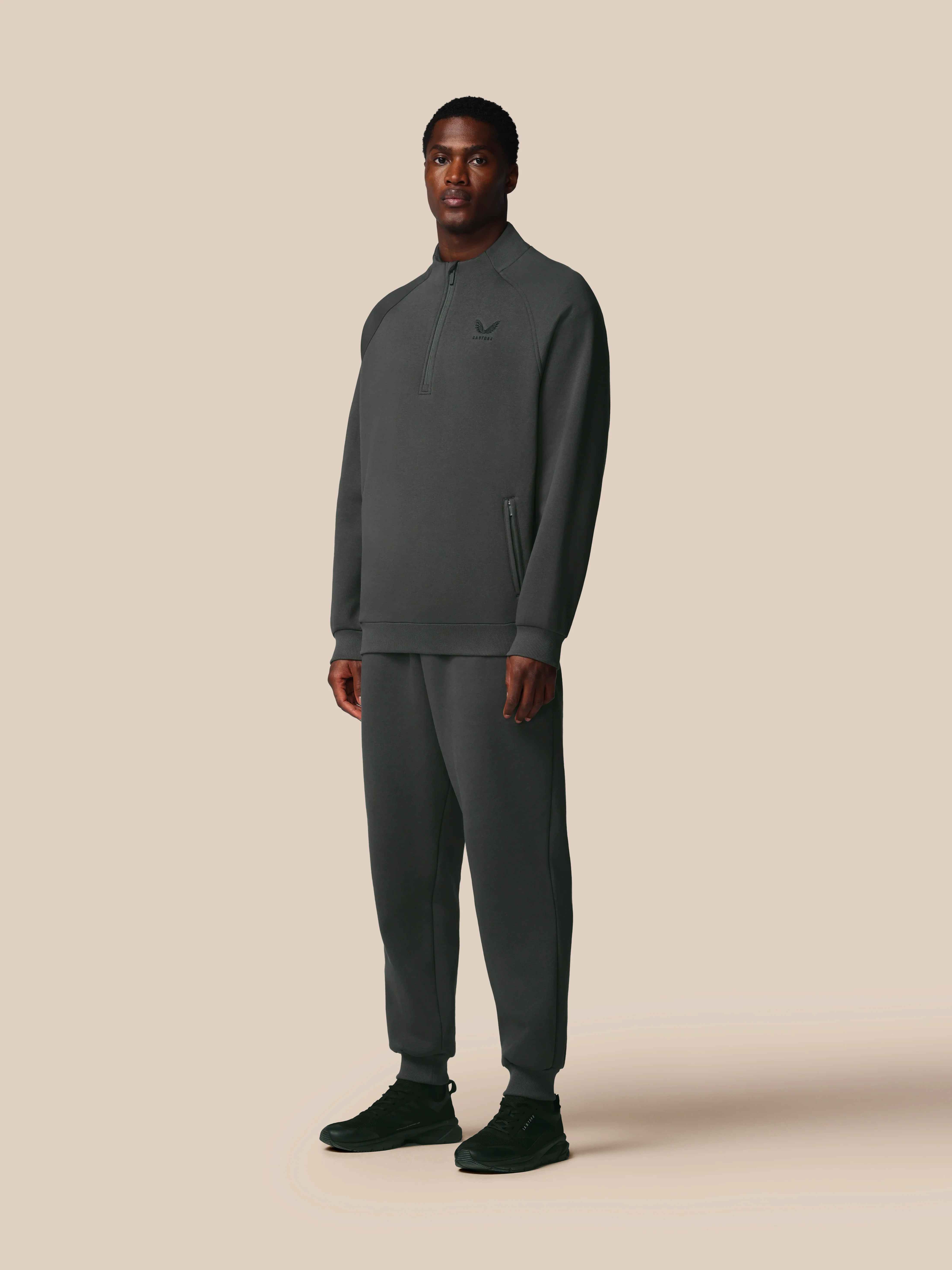 Men’s Adapt  Cotton Fleece Quarter Zip Sweatshirt - Gunmetal - Image 3