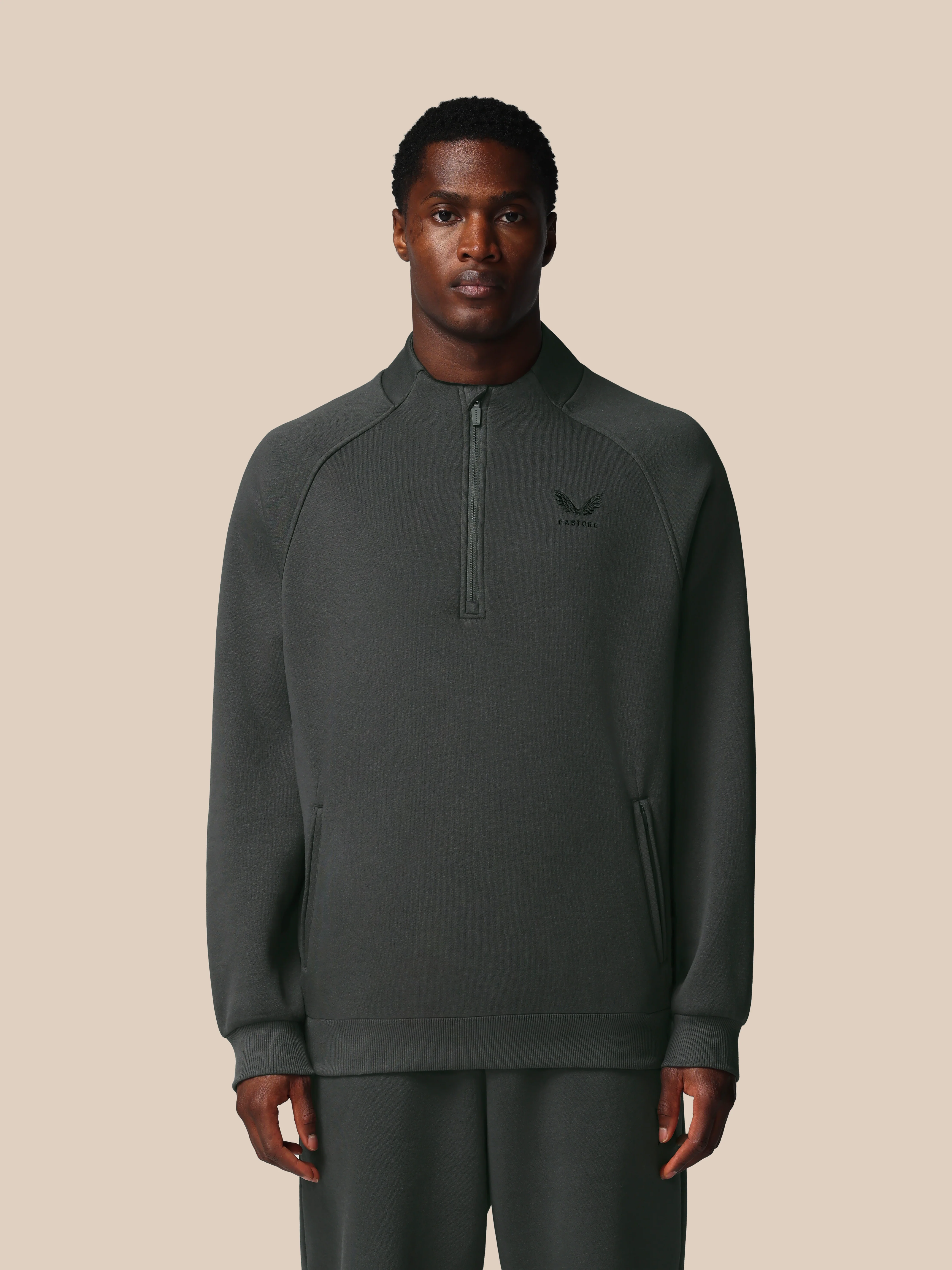 Men’s Adapt  Cotton Fleece Quarter Zip Sweatshirt - Gunmetal - Image 4