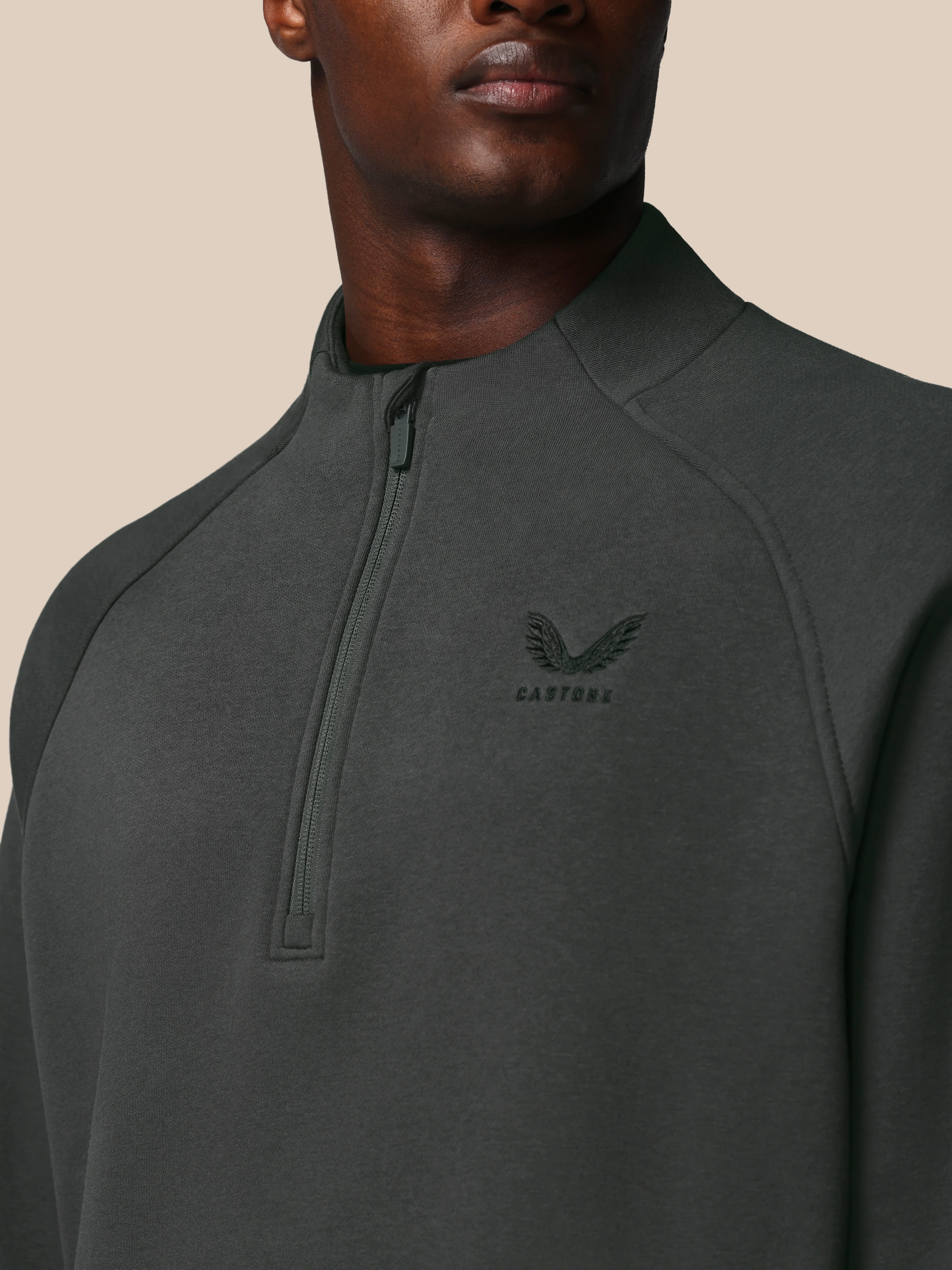 Men’s Adapt  Cotton Fleece Quarter Zip Sweatshirt - Gunmetal - Image 6