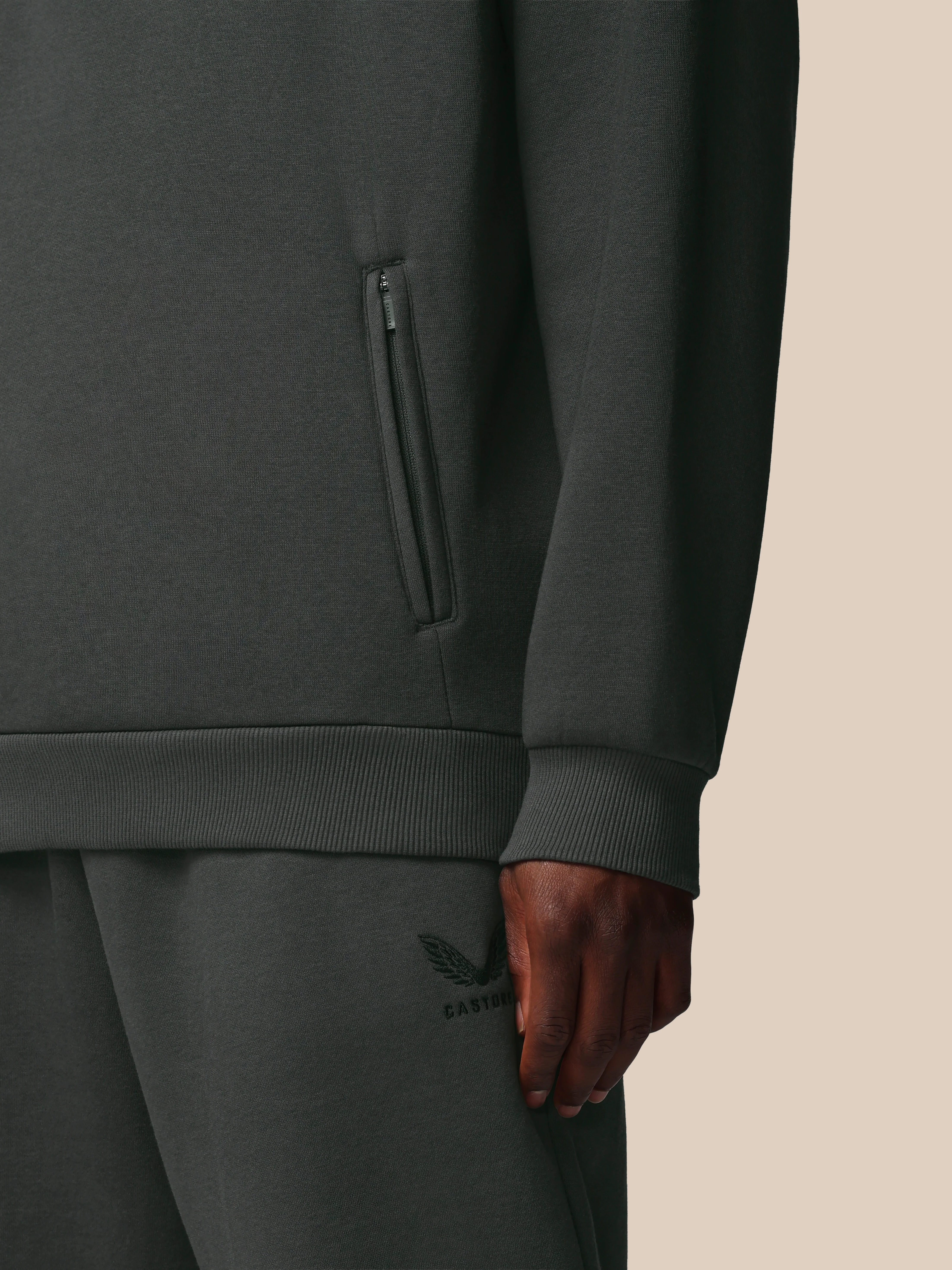 Men’s Adapt  Cotton Fleece Quarter Zip Sweatshirt - Gunmetal - Image 7