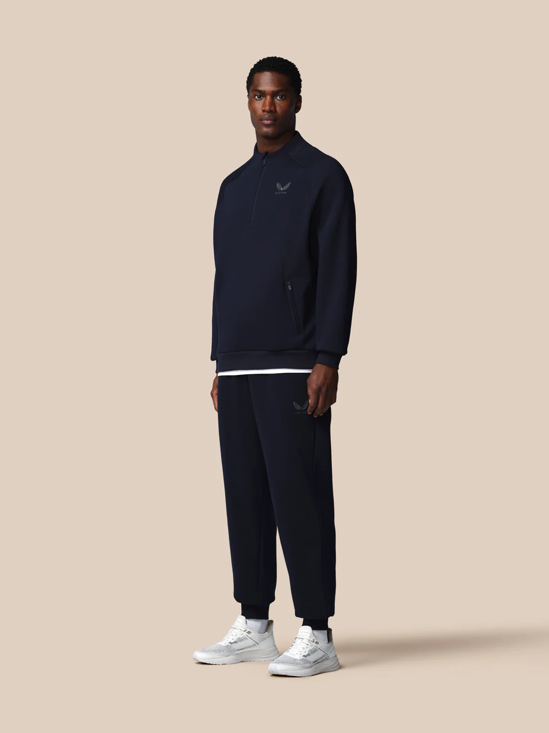 Men’s Adapt Cotton Fleece Quarter Zip Sweatshirt - Navy - Image 3