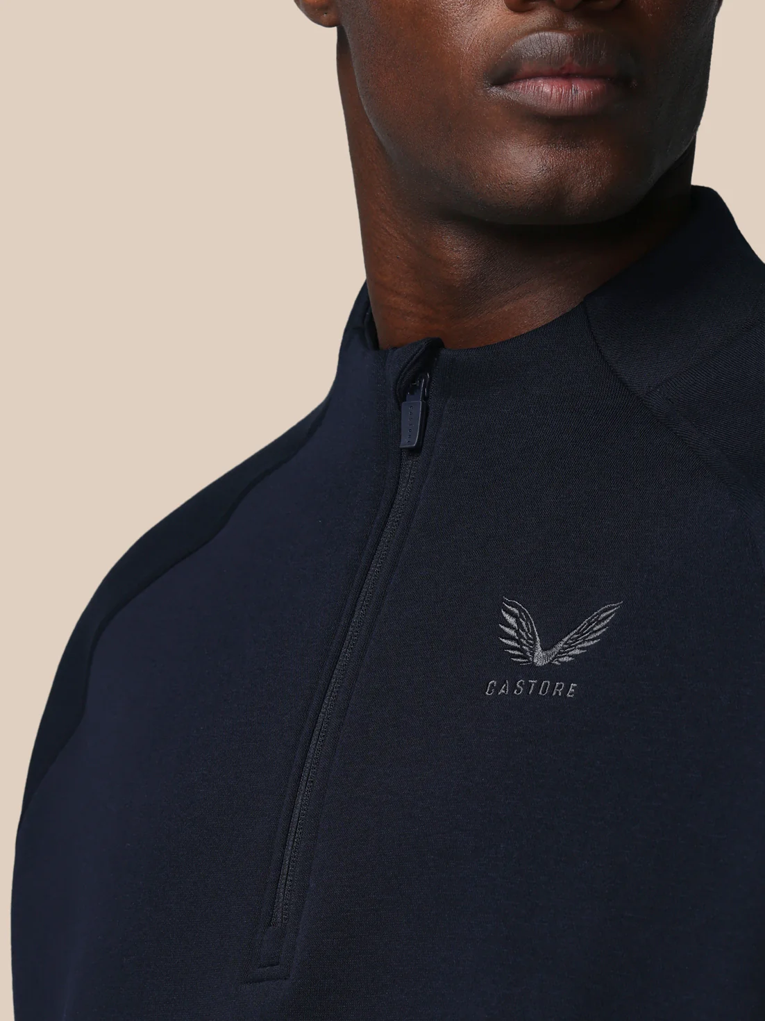 Men’s Adapt Cotton Fleece Quarter Zip Sweatshirt - Navy - Image 7