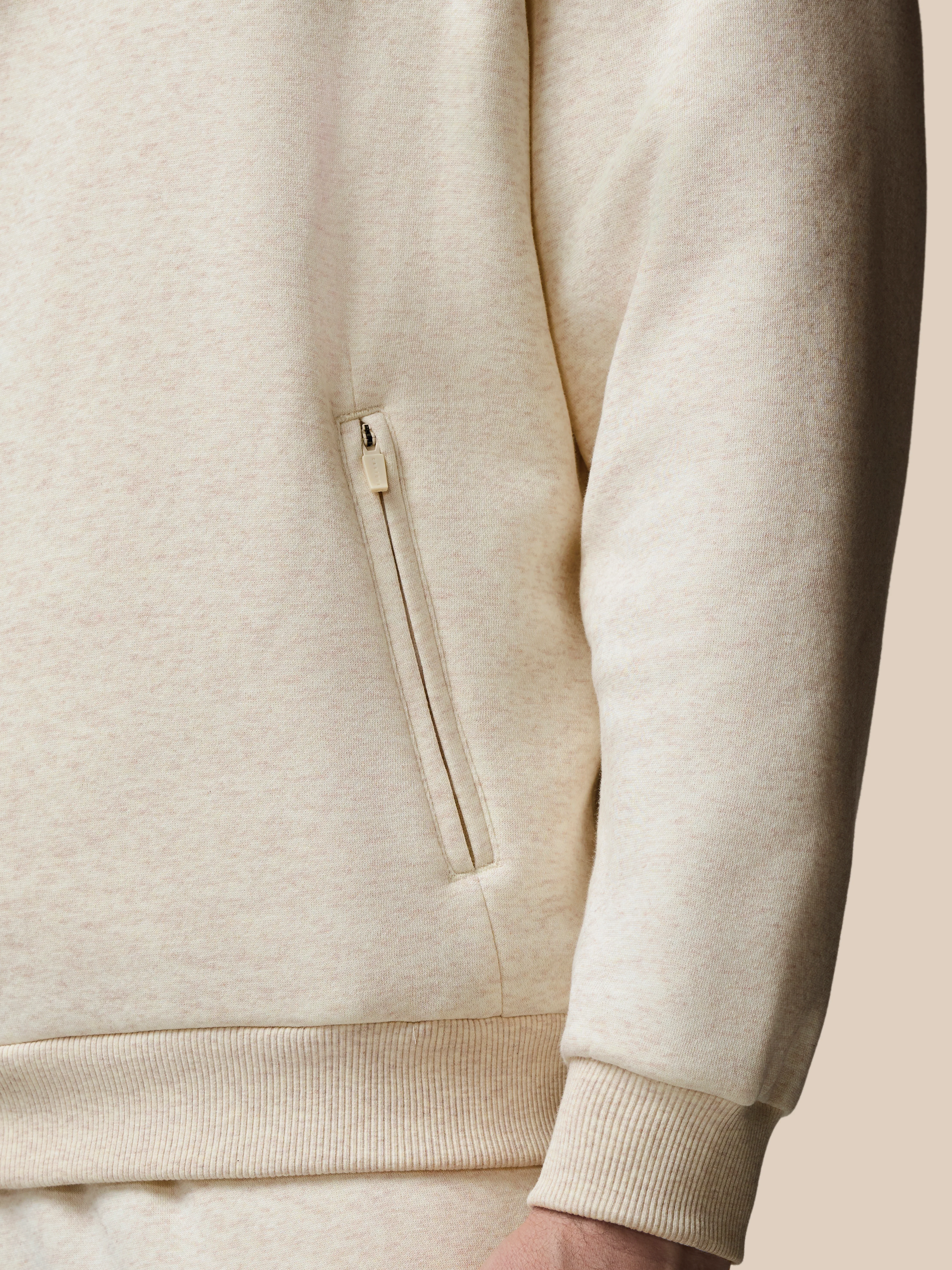 Men’s Adapt Cotton Fleece Quarter Zip Sweatshirt - Cream - Image 7