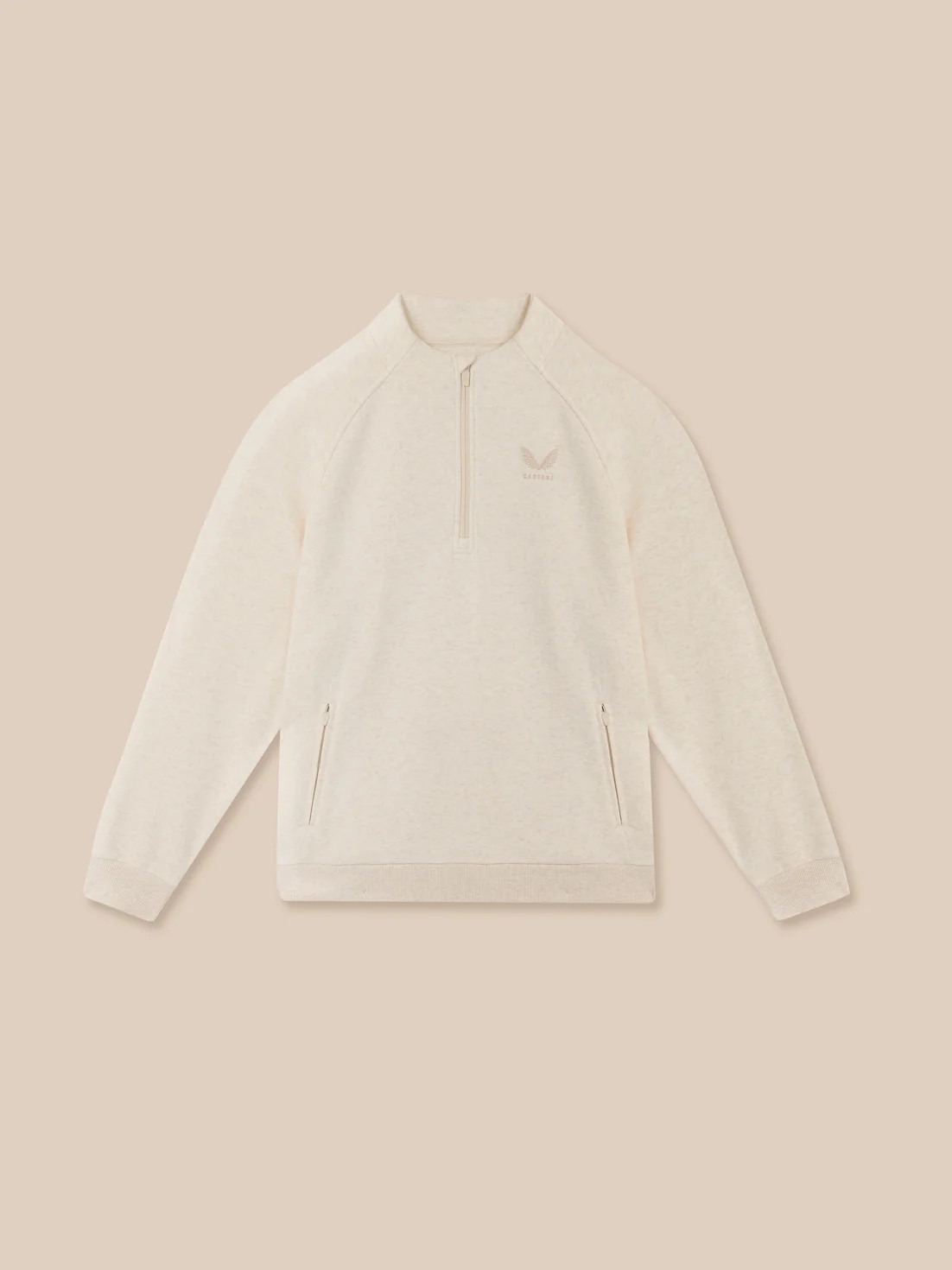 Men’s Adapt Cotton Fleece Quarter Zip Sweatshirt - Cream - Image 8