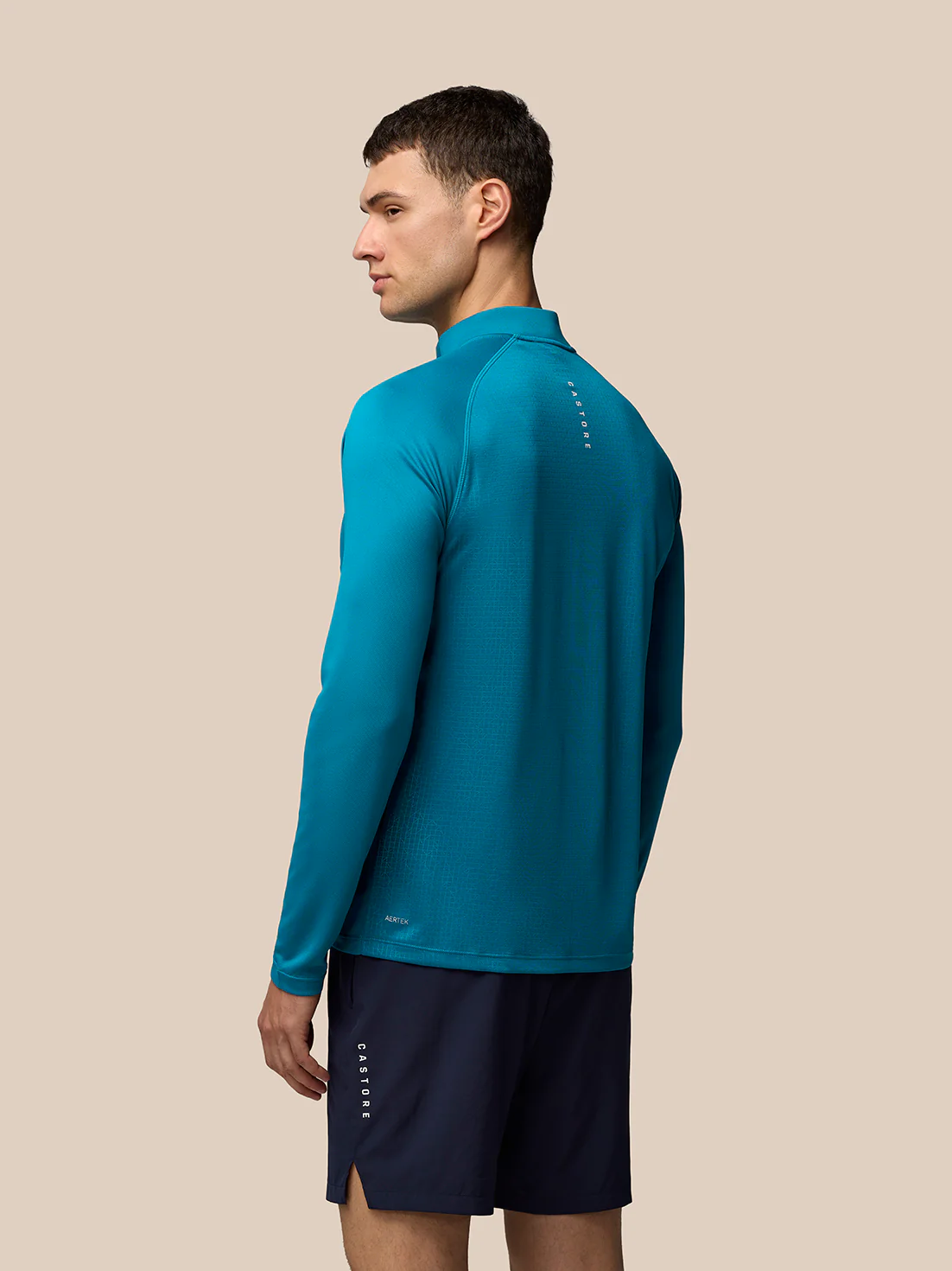Men’s Adapt Print 1/4 Zip Top - Dark Aqua - Image 2