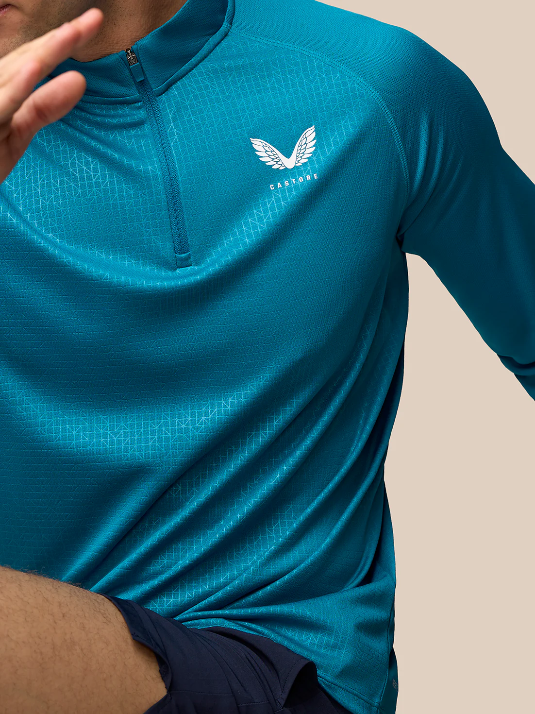 Men’s Adapt Print 1/4 Zip Top - Dark Aqua - Image 3
